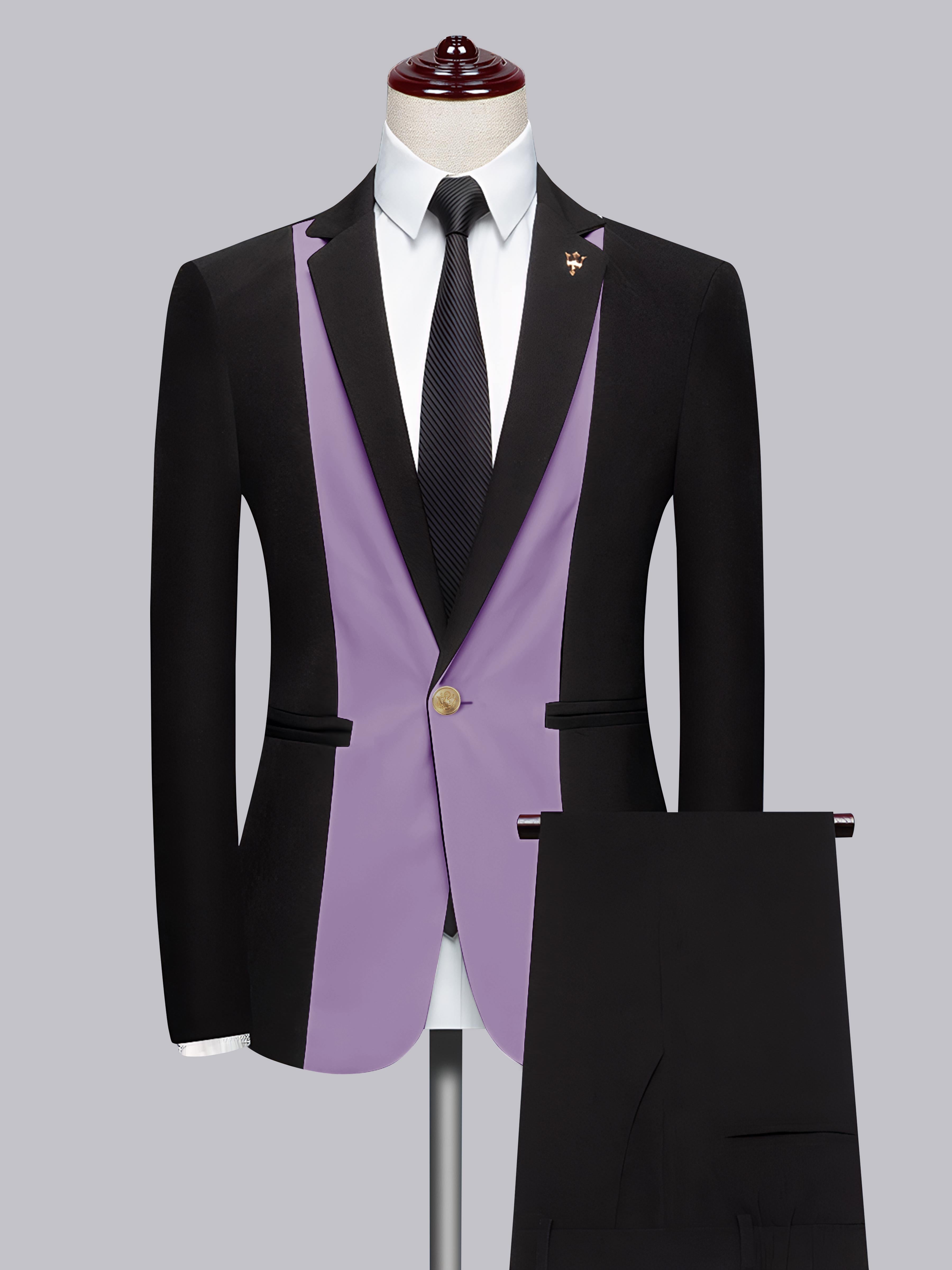 Patchwork Notch Lapel Men's One Button 2 Pieces Suit for Wedding & Prom