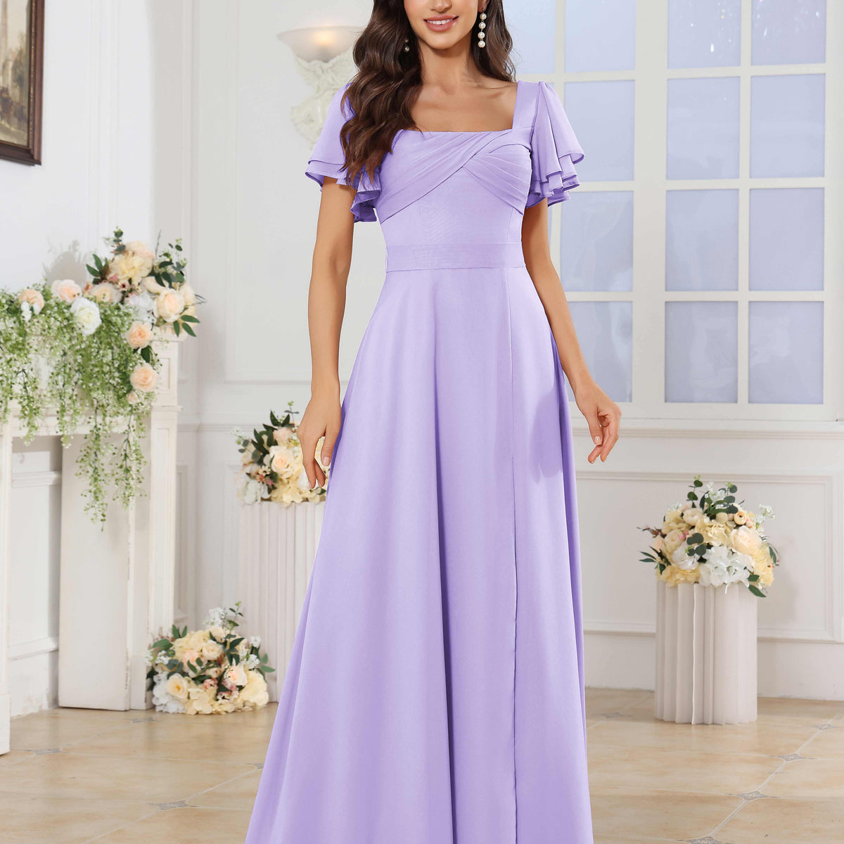 purple bridesmaid dresses with pockets Ecovero maxi dress – Rush-and-co main image 1