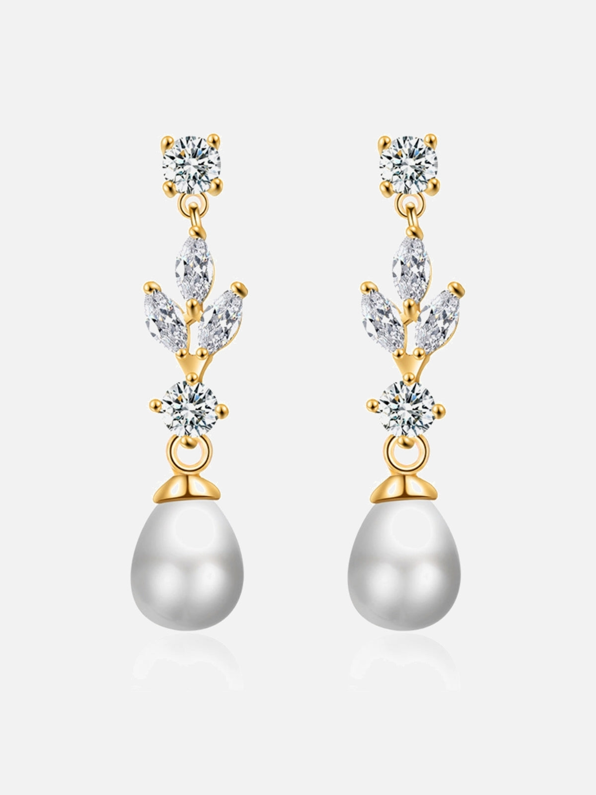 Pearl Accent Crystal Drop Earrings