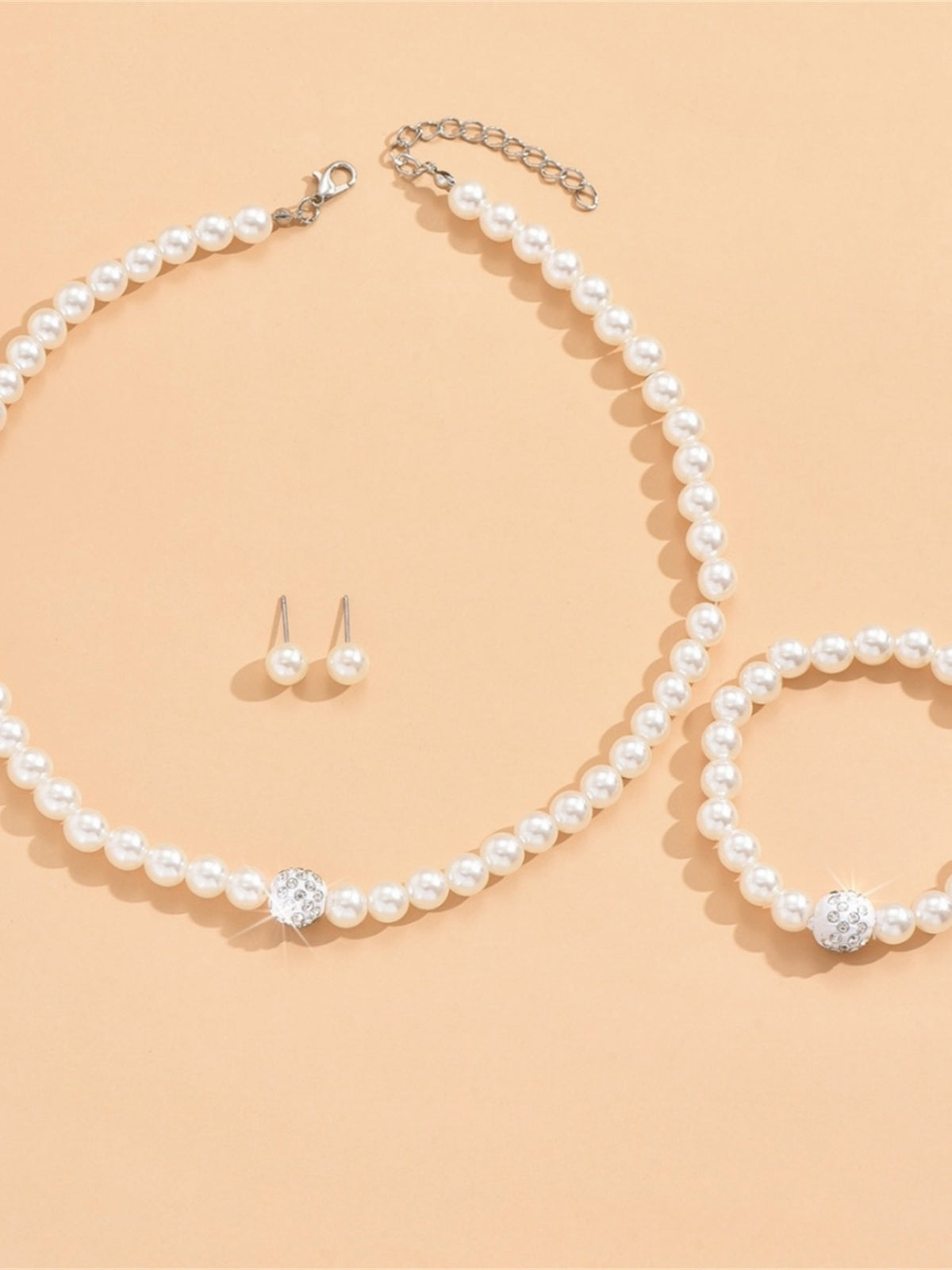Pearl and Crystal Wedding Jewelry Set