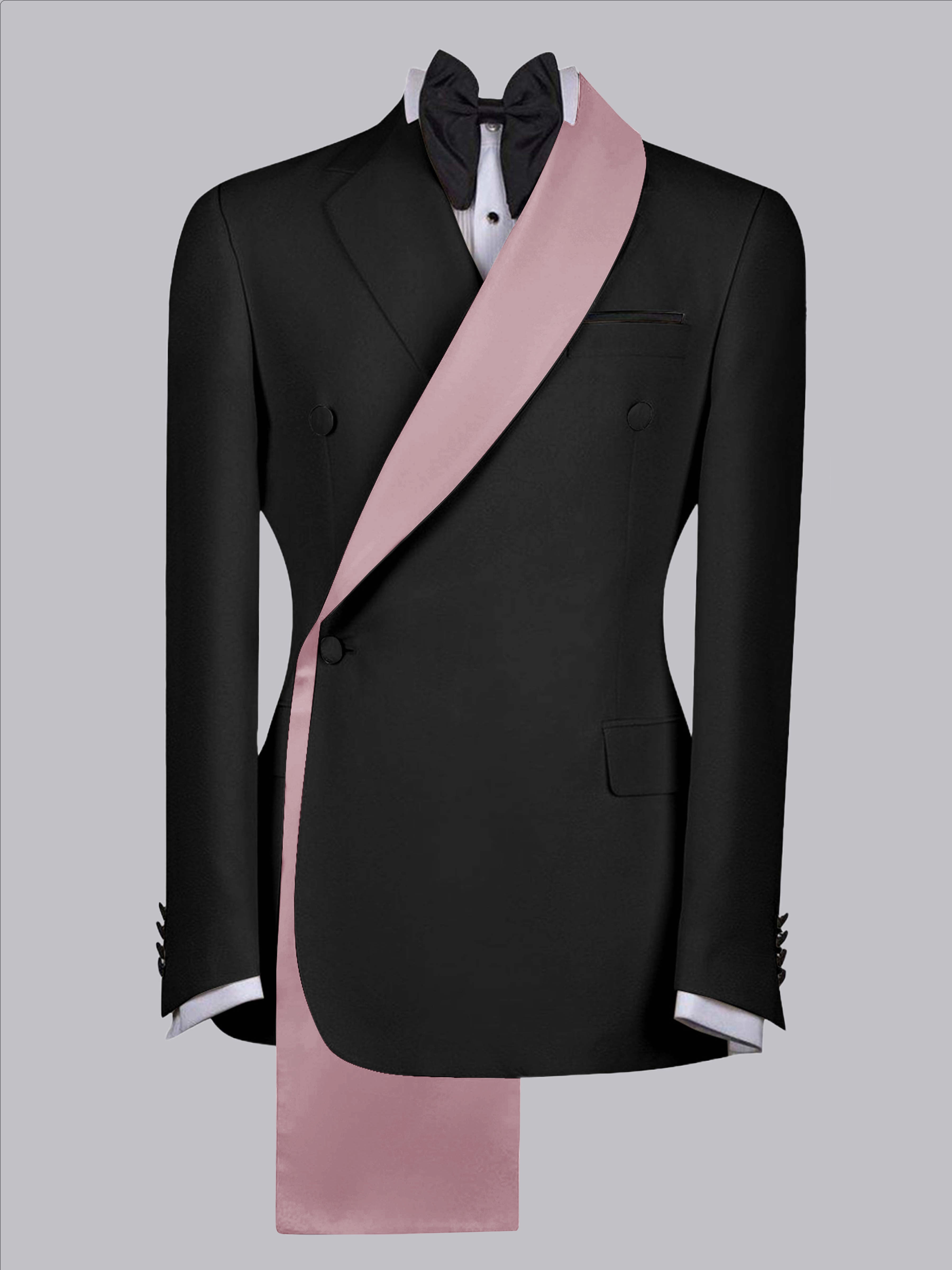 Refined Trim Detail Men's Shawl Lapel Suit Jacket