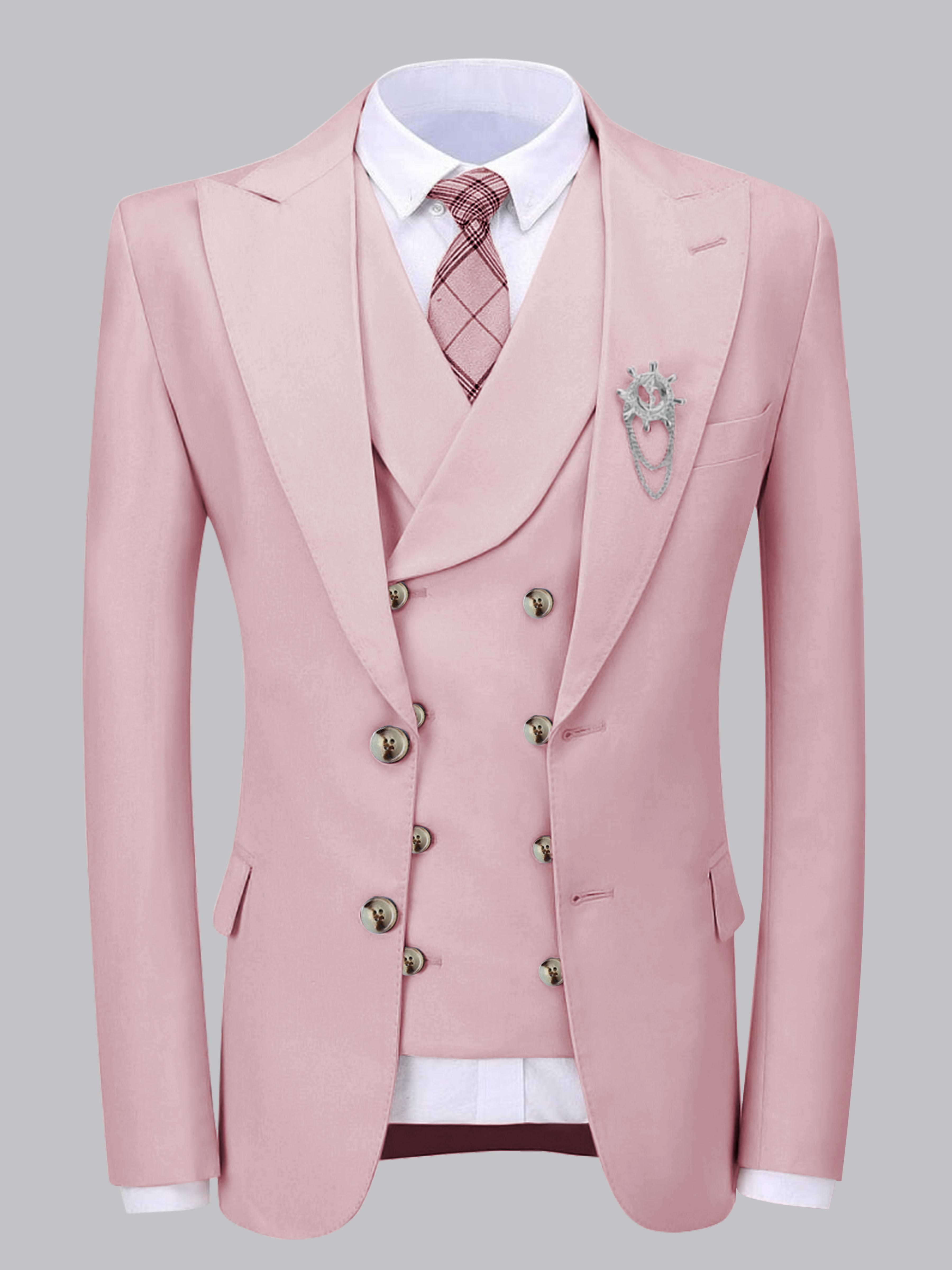 Elegant Men's Two Buttons 2 Pieces Wedding Suit Jacket & Vest