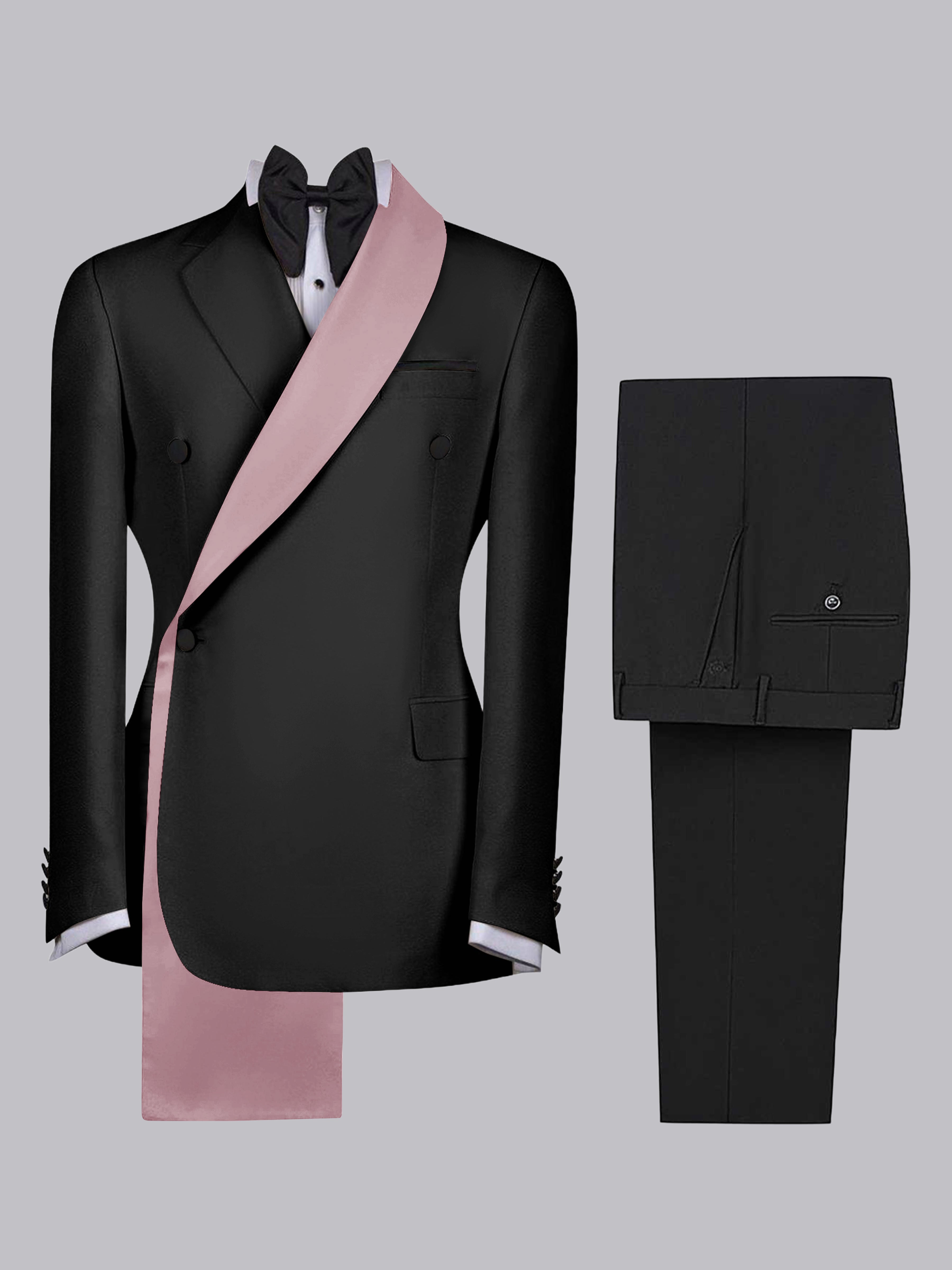 Refined Trim Detail Men's 2 Pieces Shawl Lapel Suit for Elegant Occasions