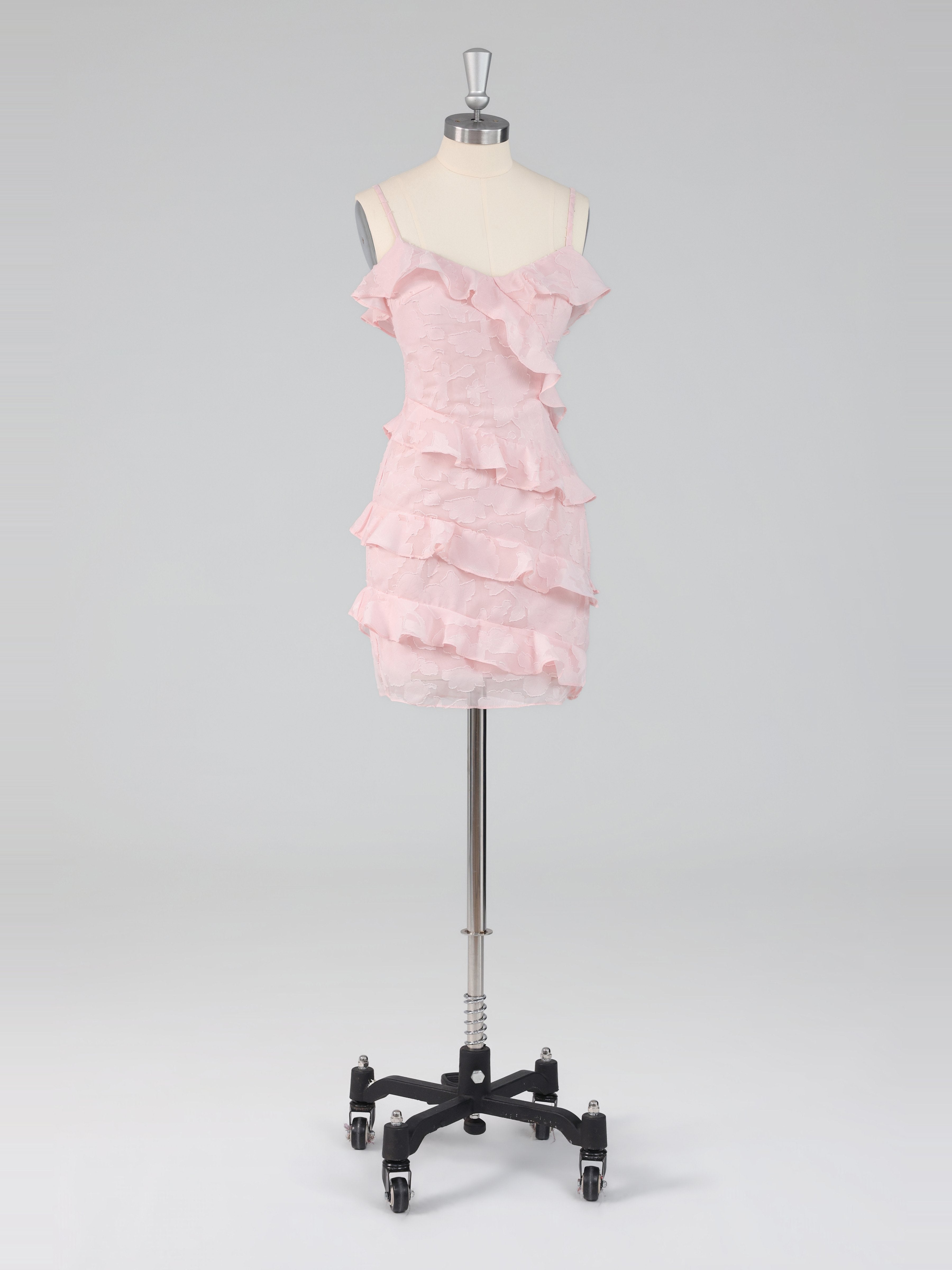 Charming 3D Floral Ruffles Mini Cocktail Dresses