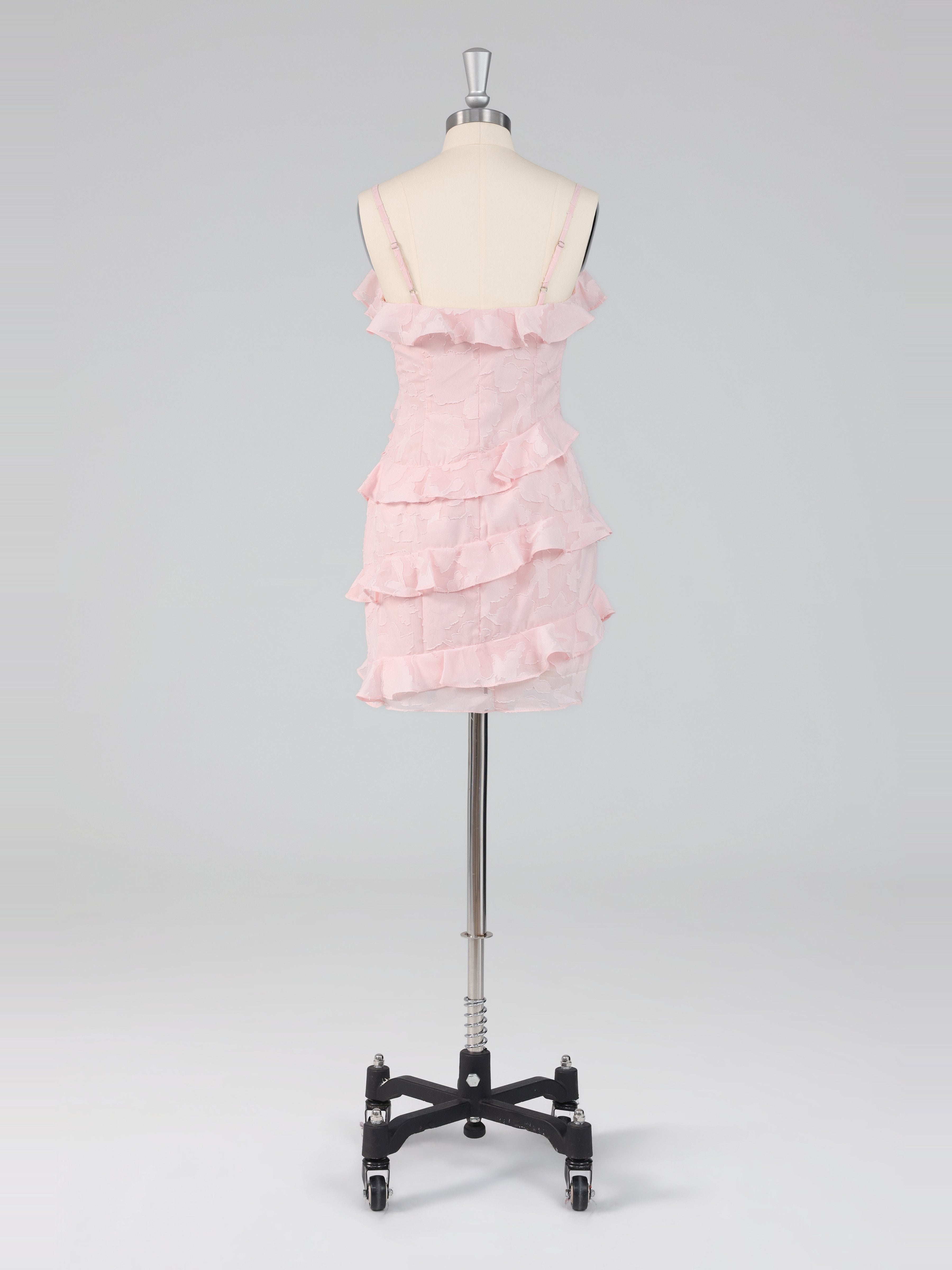 Charming 3D Floral Ruffles Mini Cocktail Dresses