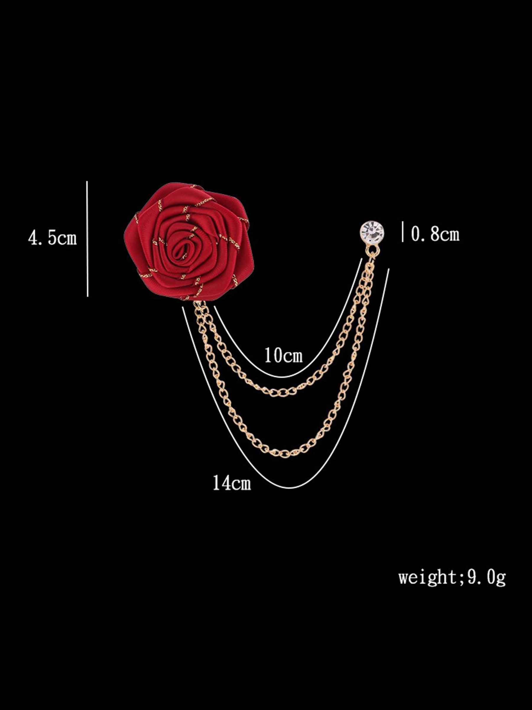 Pomuyoo Trendy Rose Flower Lapel Pins for Men's Suit