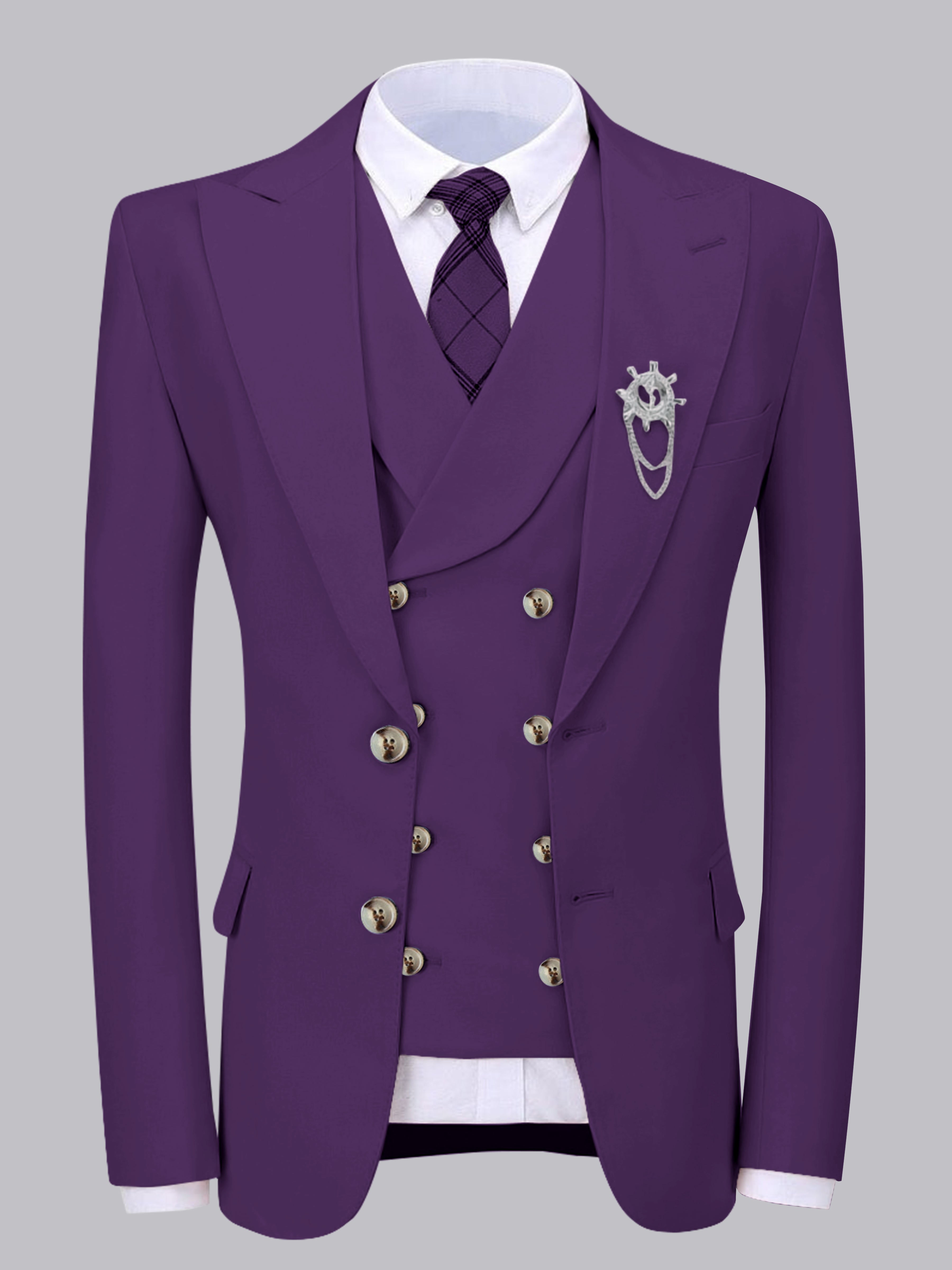 Elegant Men's Two Buttons 2 Pieces Wedding Suit Jacket & Vest