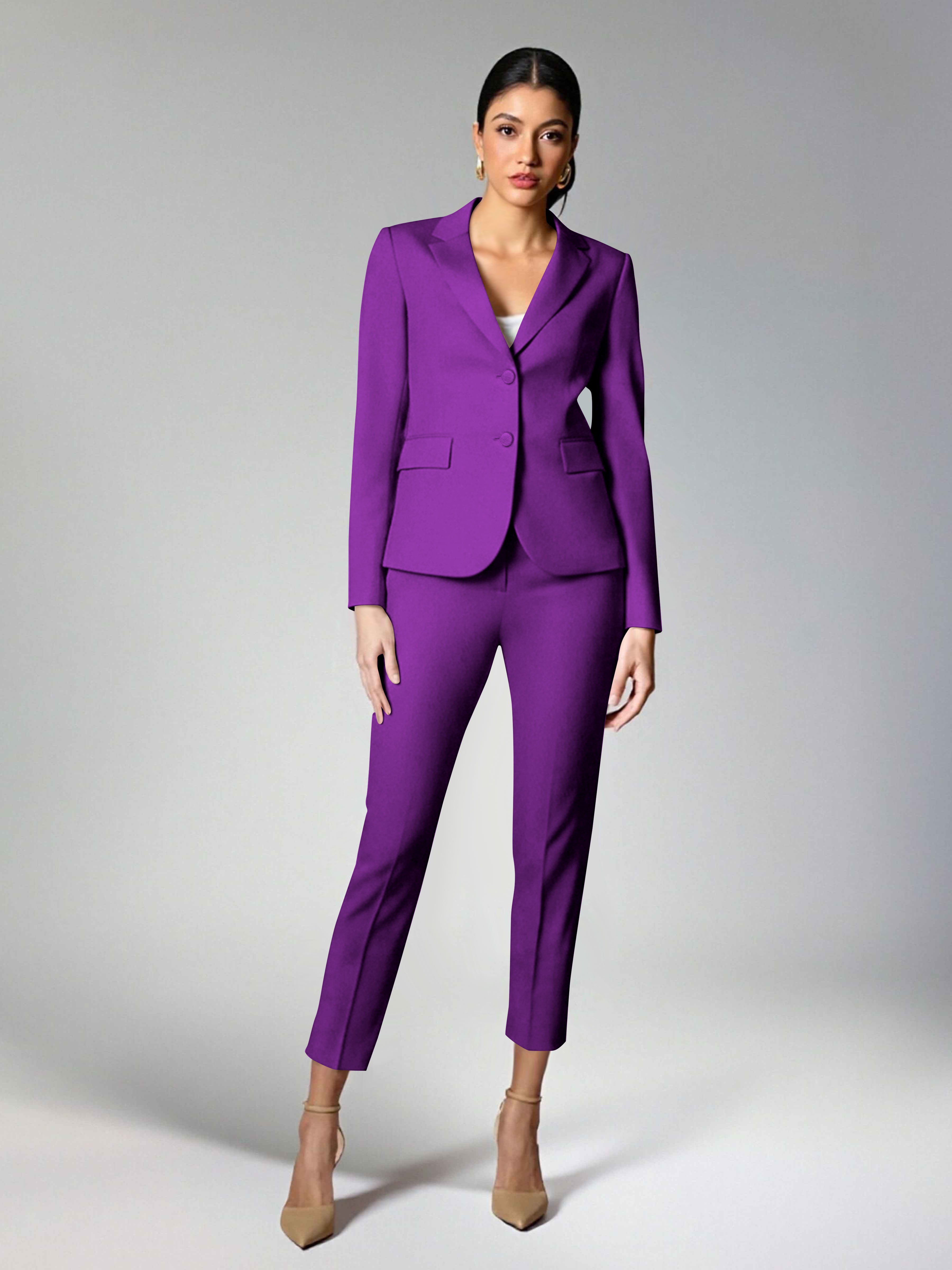 Subtle Women's 2 Pieces Notch Lapel Two Buttons Suit For Guest