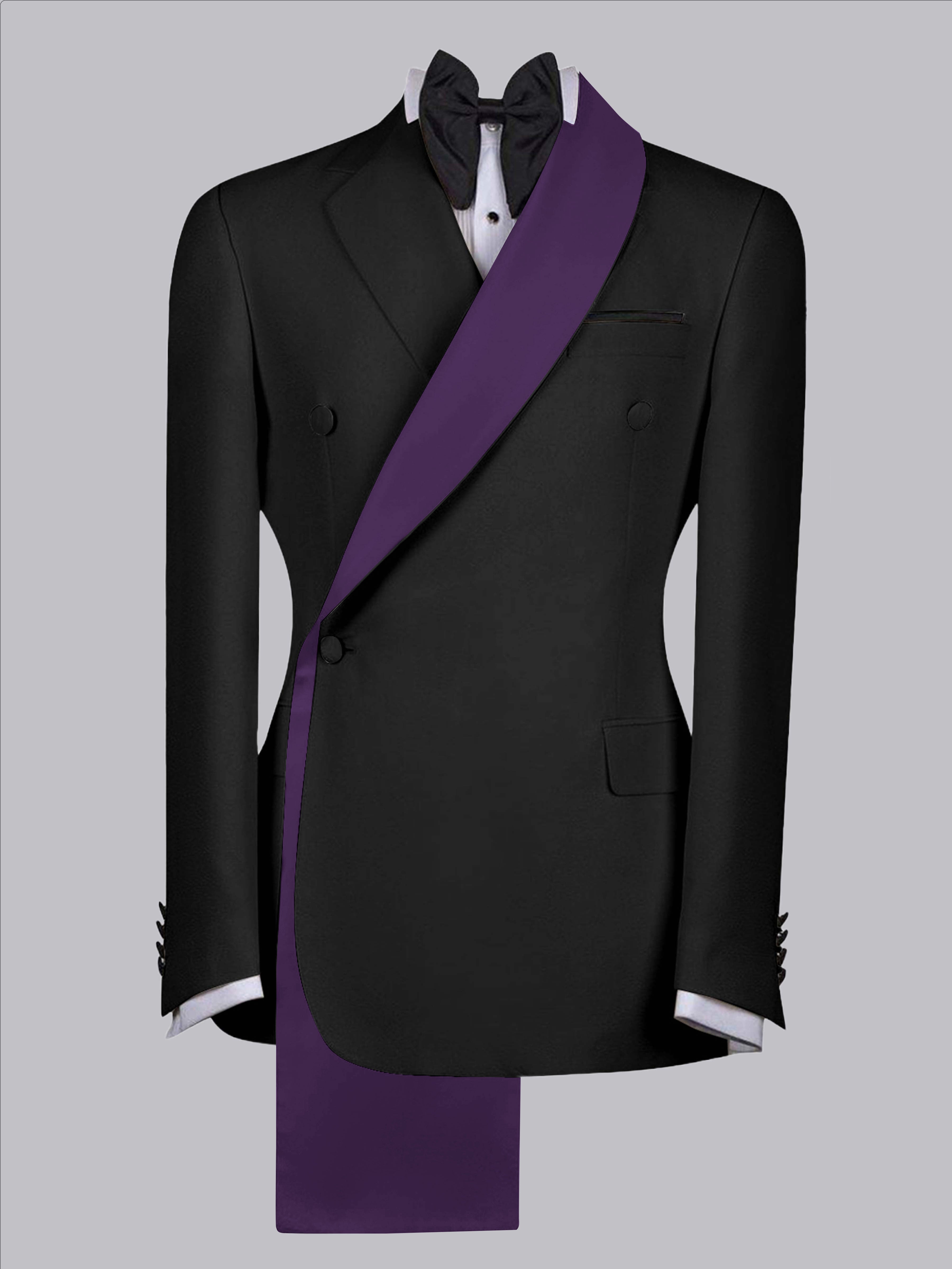 Refined Trim Detail Men's Shawl Lapel Suit Jacket