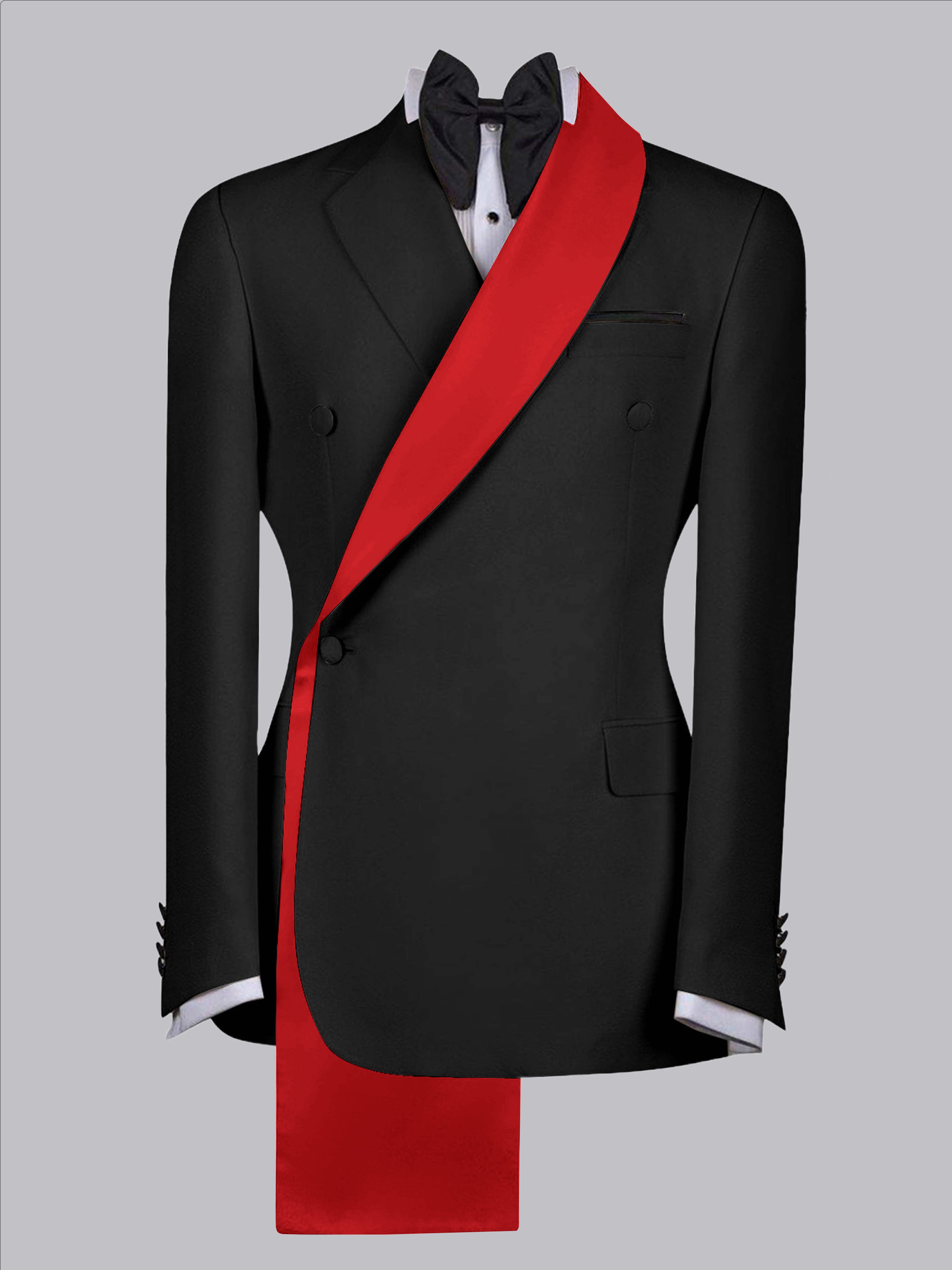 Refined Trim Detail Men's Shawl Lapel Suit Jacket