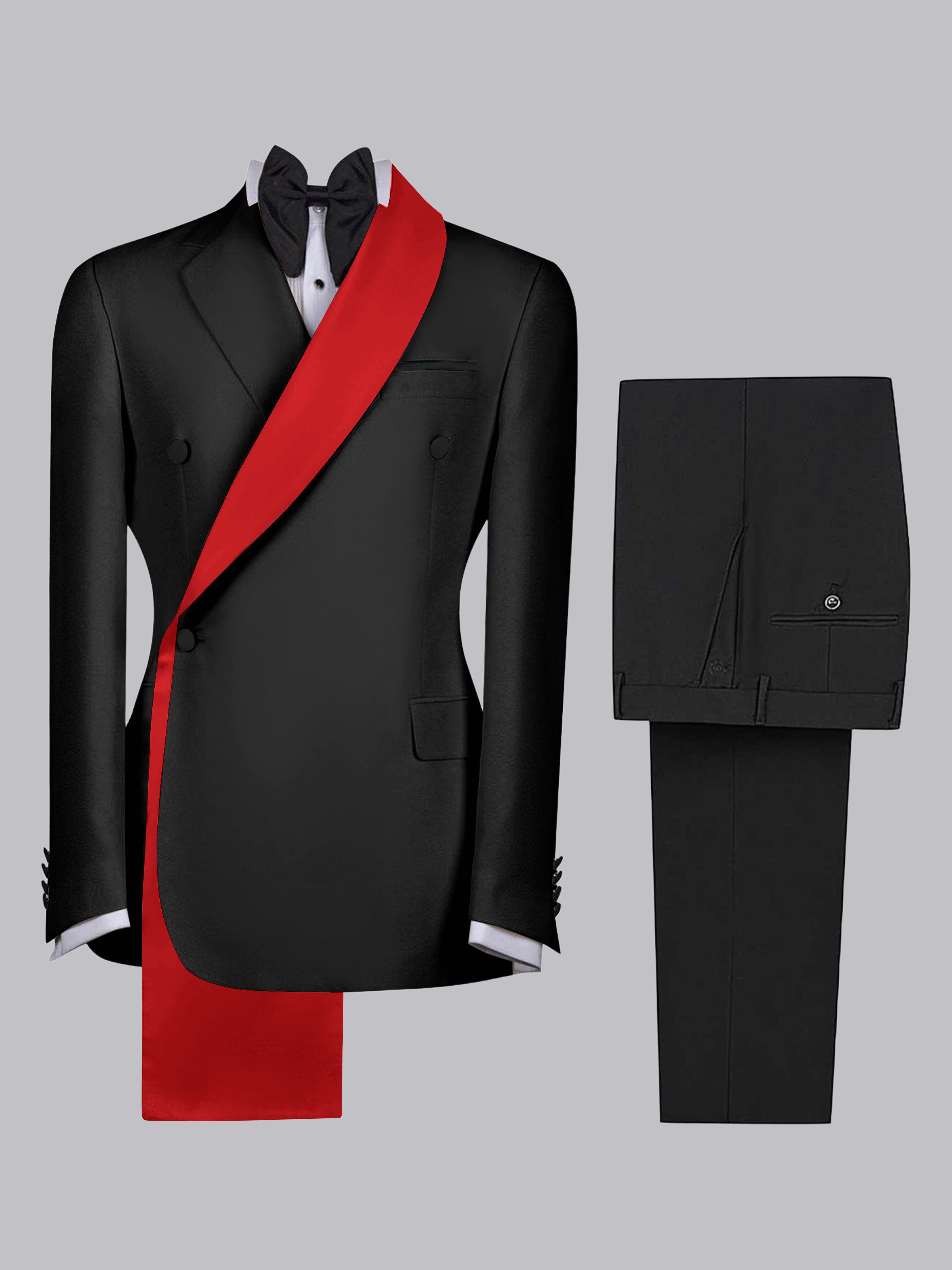Refined Trim Detail Men's 2 Pieces Shawl Lapel Suit for Elegant Occasions