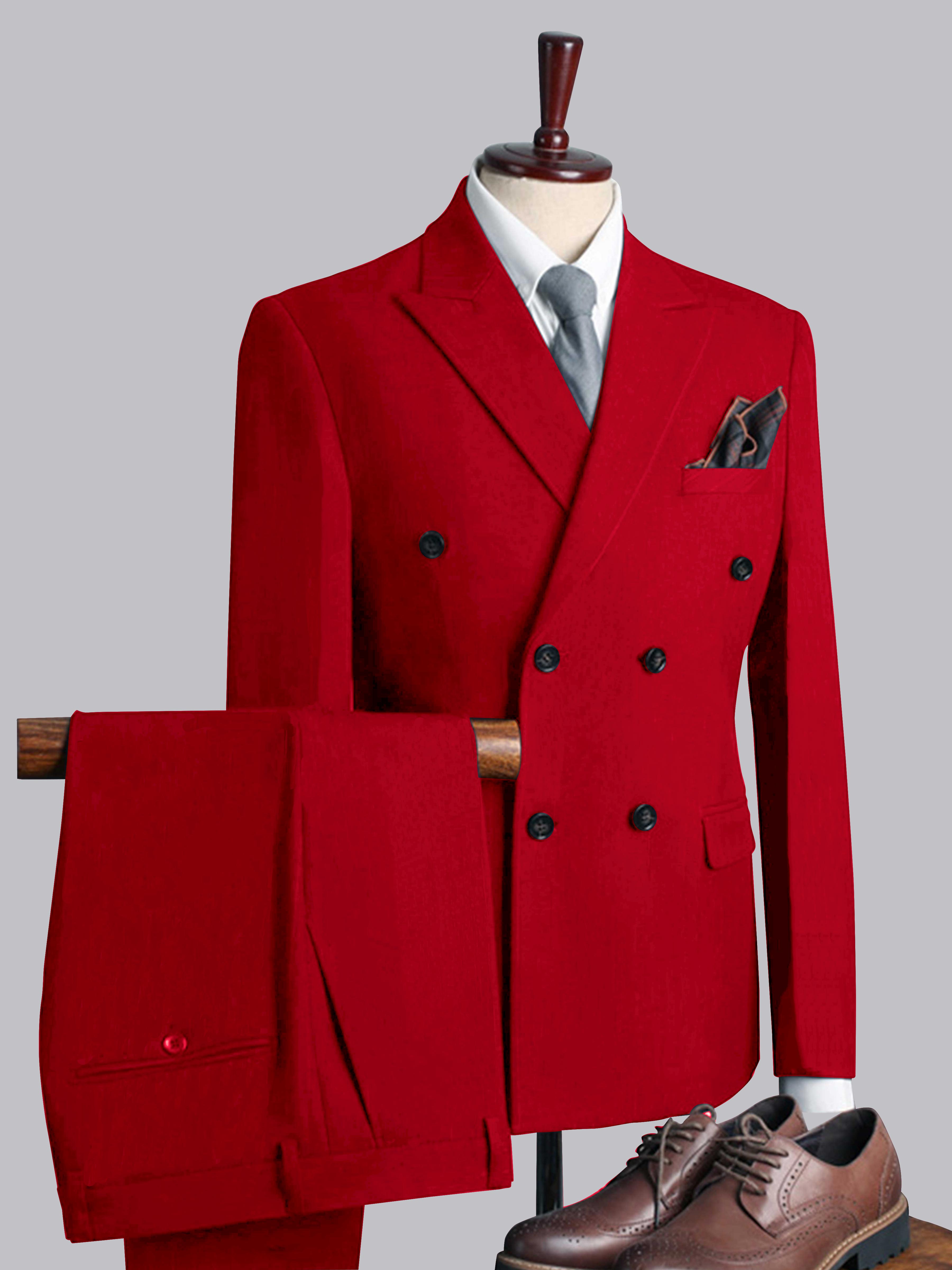 Men's Casual Double Breasted Solid Color 3 Pieces Wedding Suits