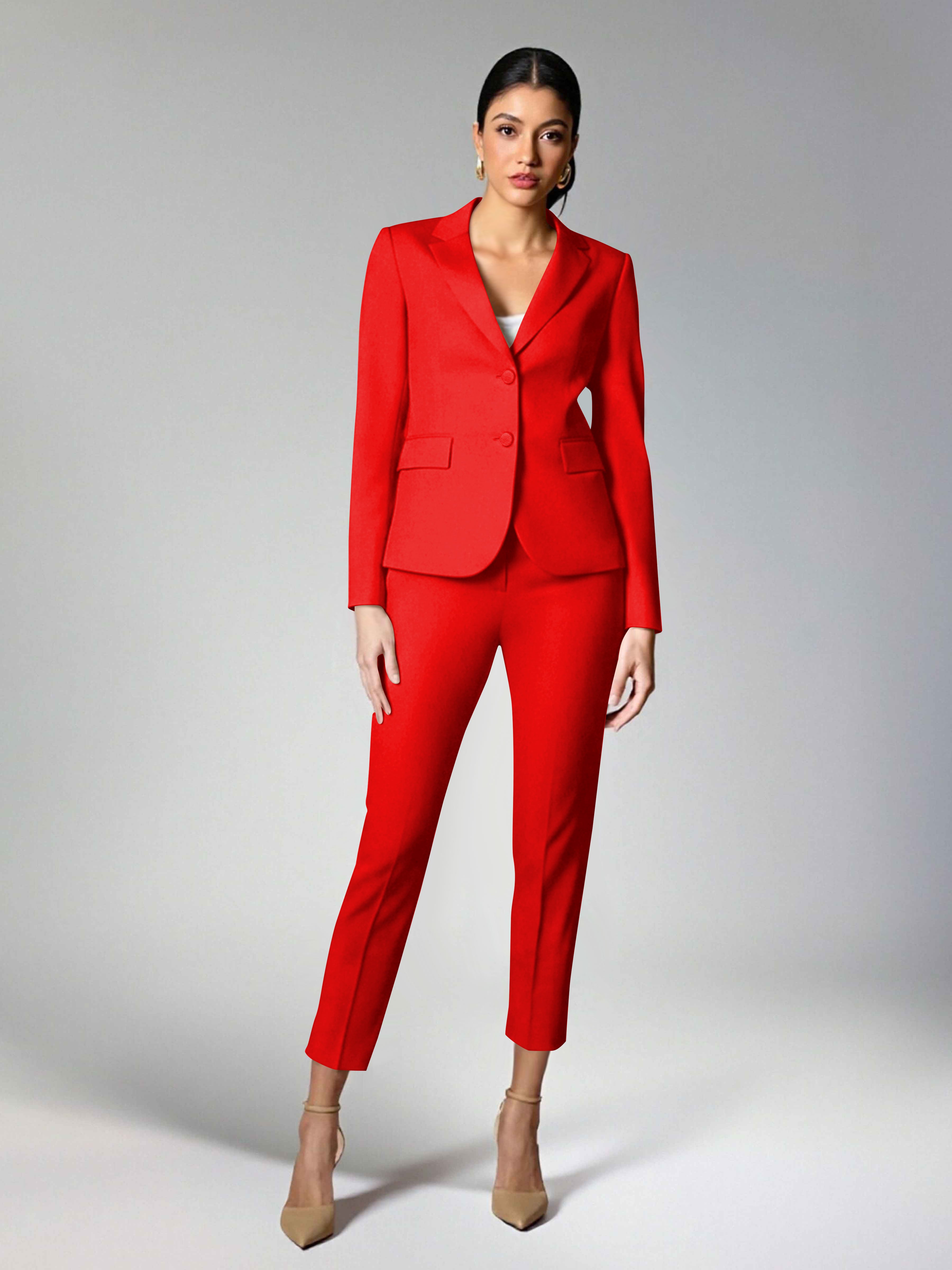 Subtle Women's 2 Pieces Notch Lapel Two Buttons Suit For Guest
