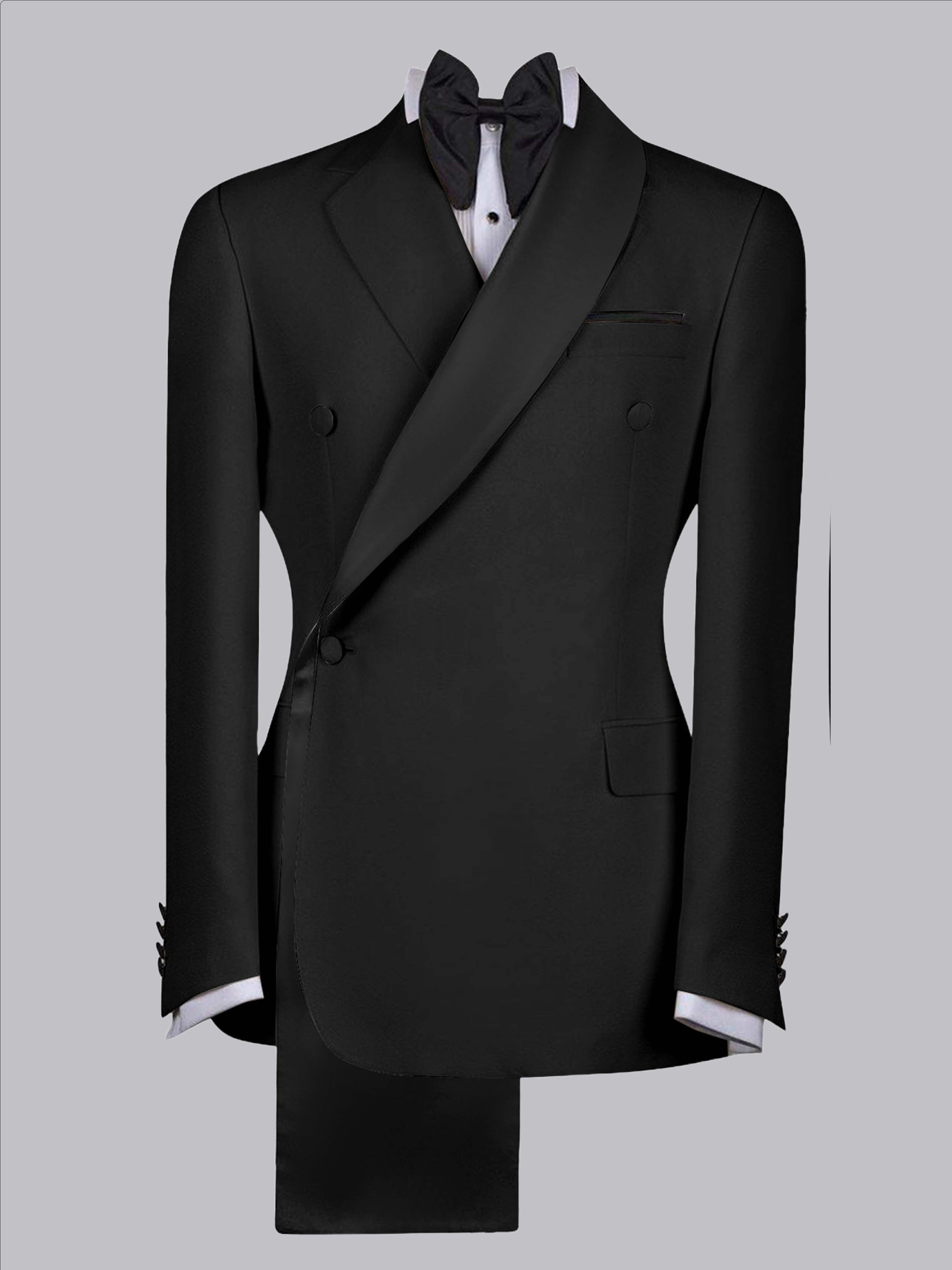 Refined Trim Detail Men's Shawl Lapel Suit Jacket