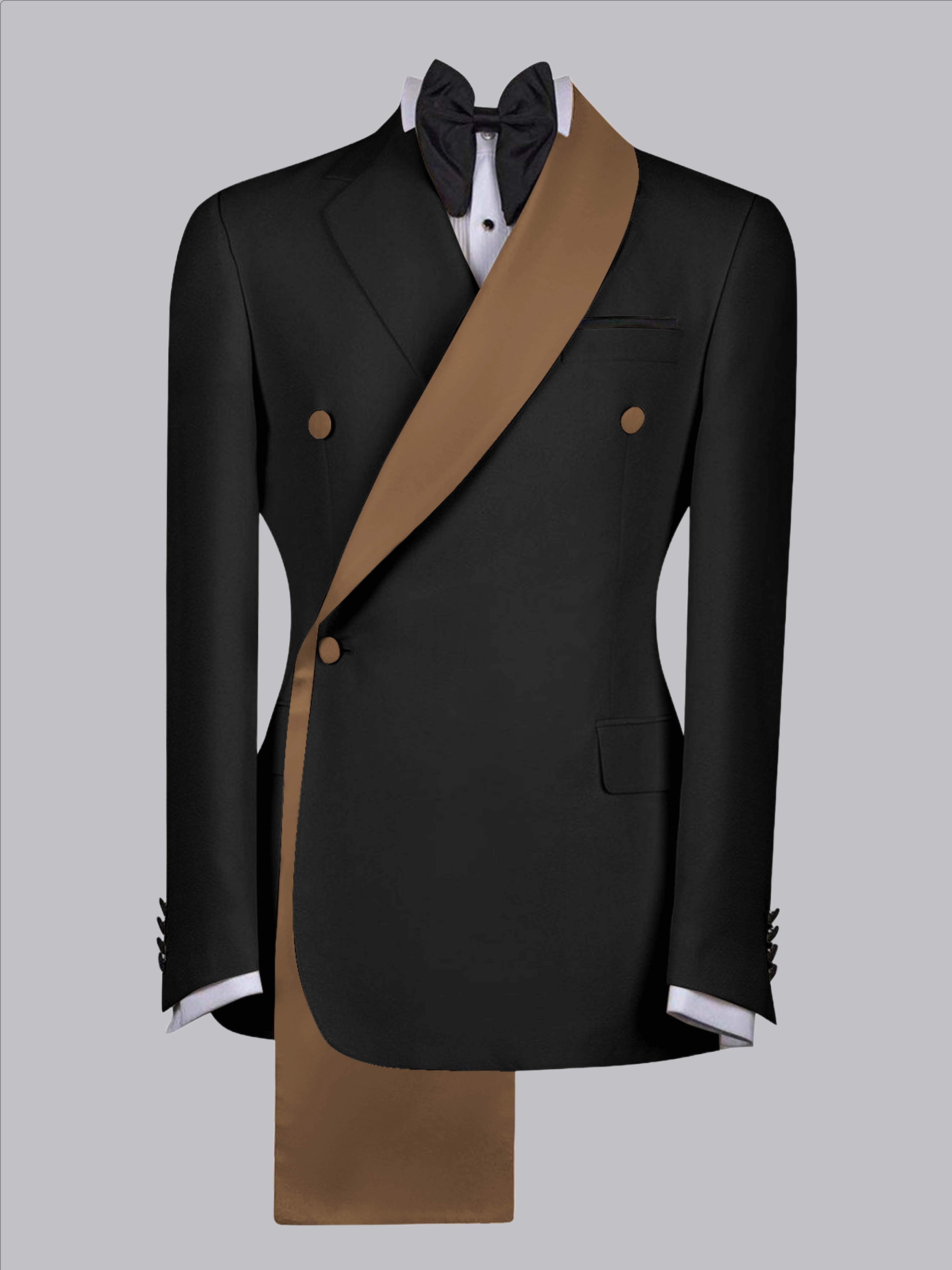 Refined Trim Detail Men's Shawl Lapel Suit Jacket