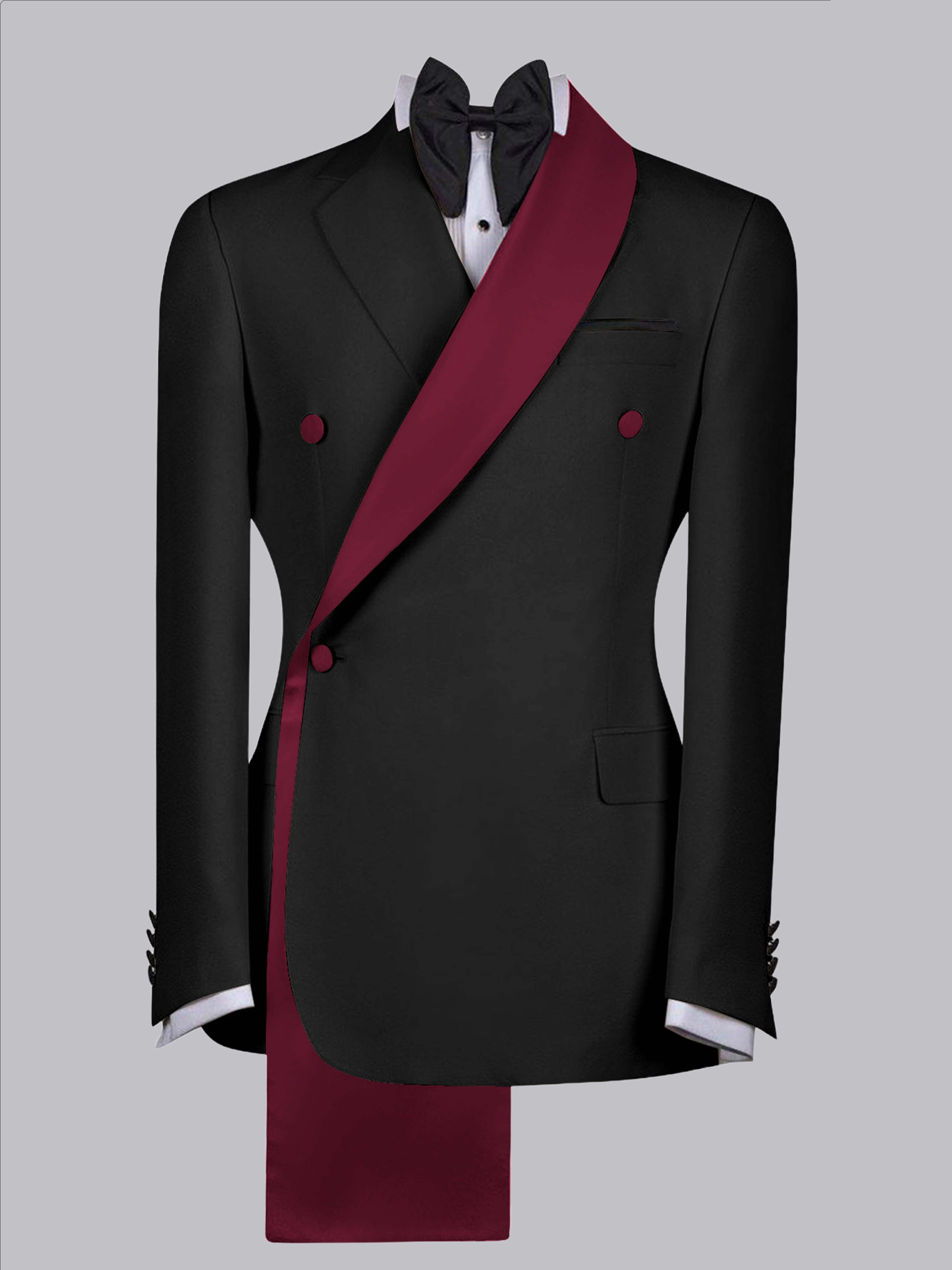 Refined Trim Detail Men's Shawl Lapel Suit Jacket