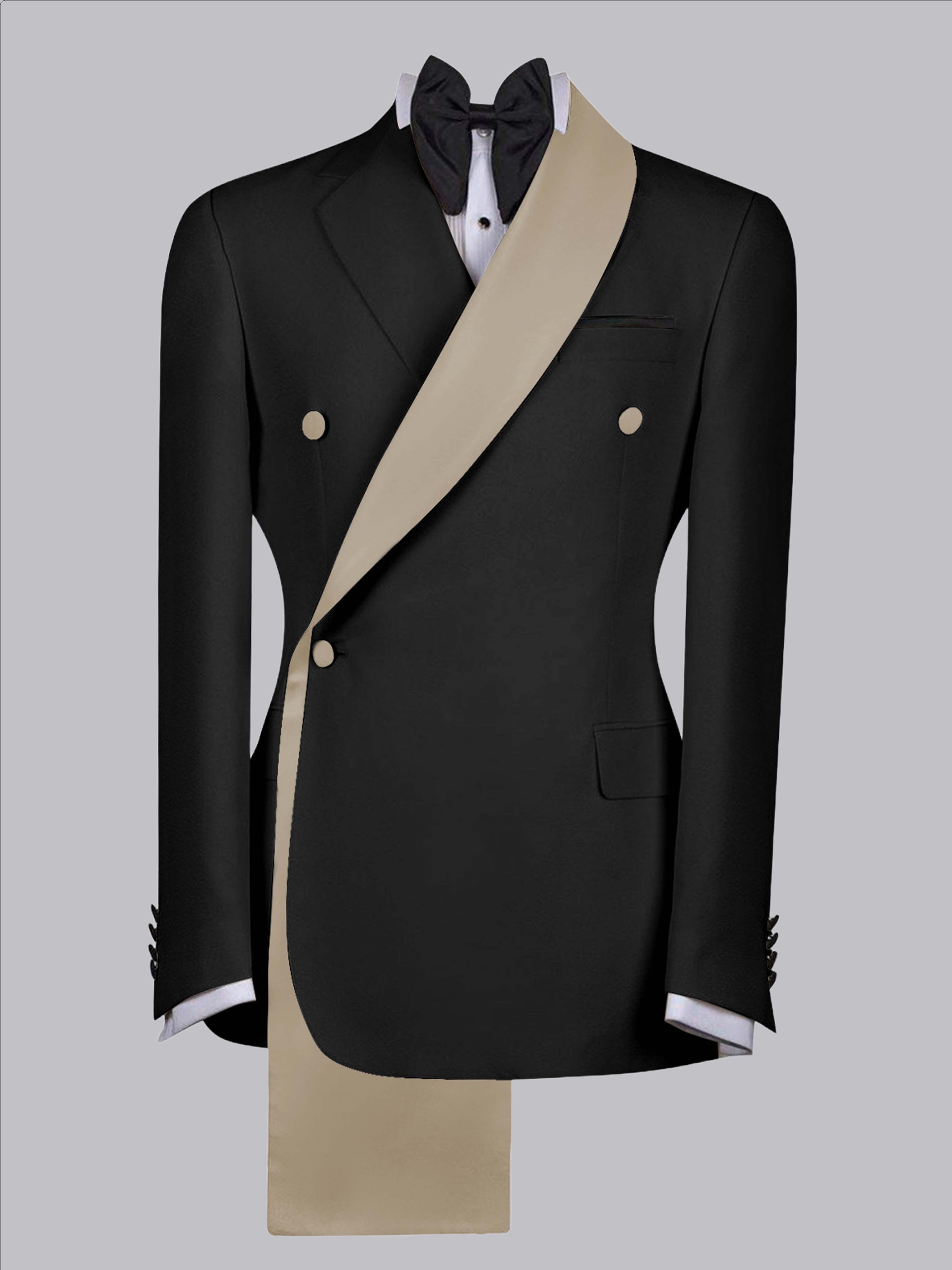 Refined Trim Detail Men's Shawl Lapel Suit Jacket