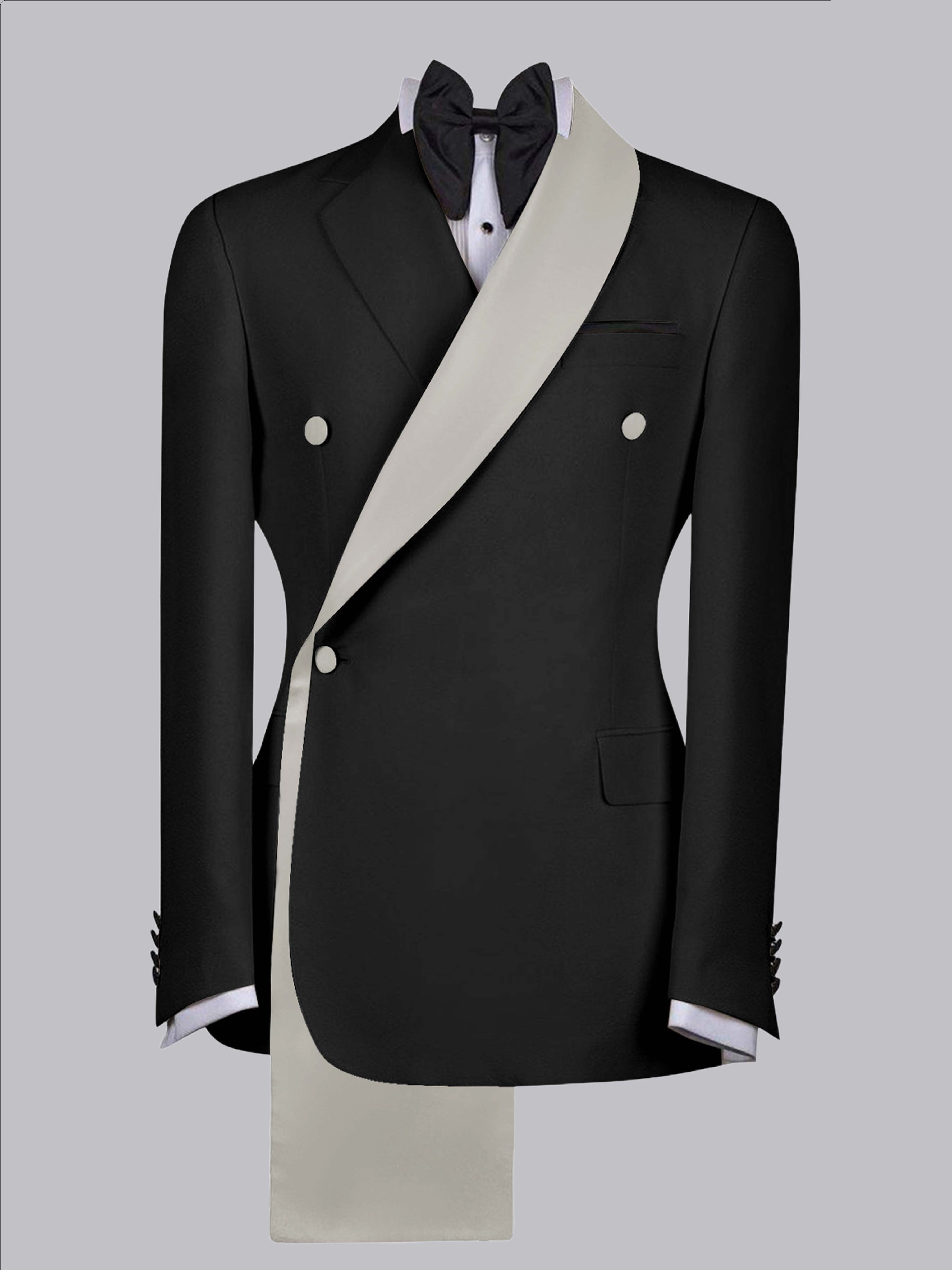 Refined Trim Detail Men's Shawl Lapel Suit Jacket