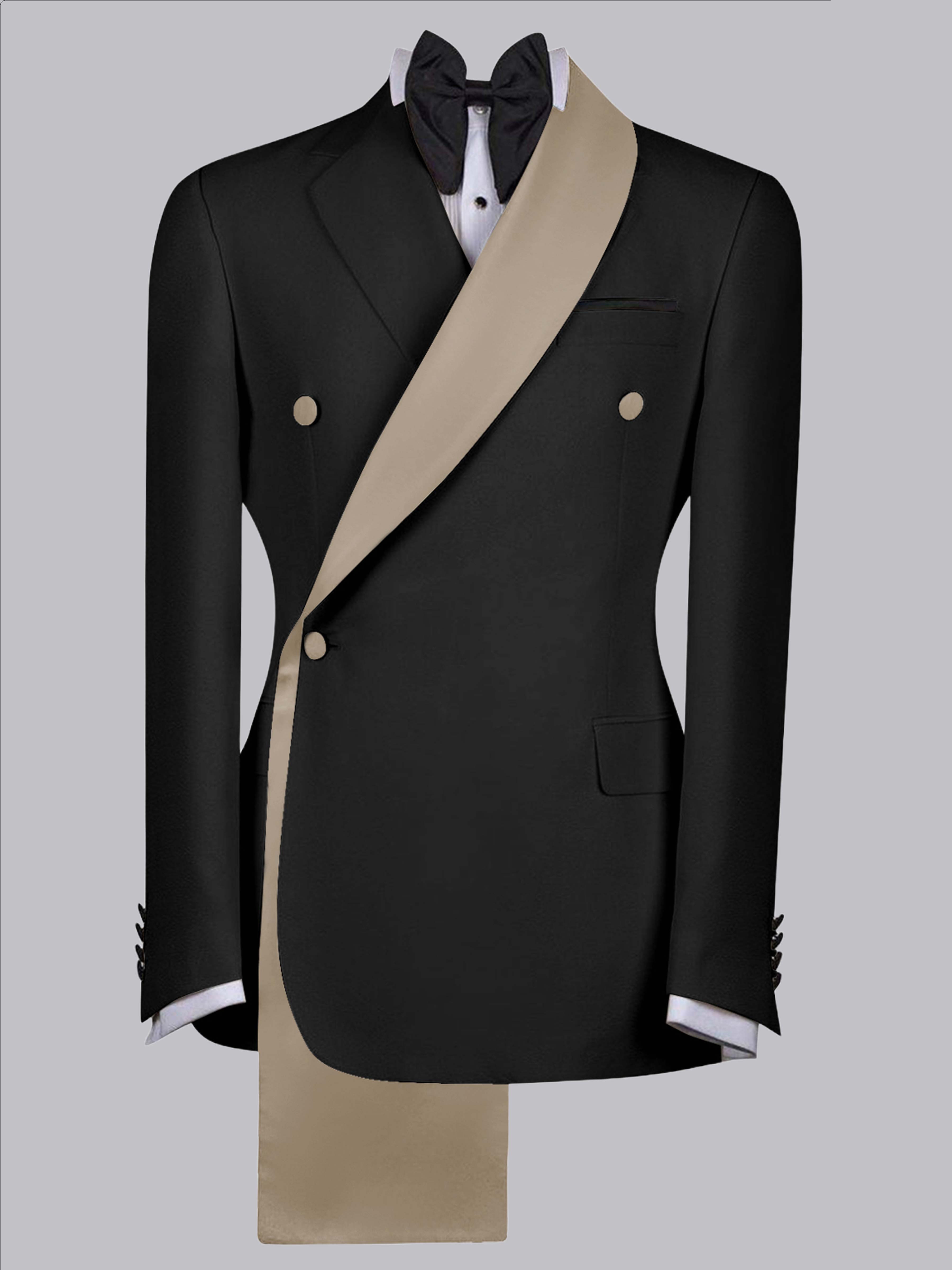 Refined Trim Detail Men's Shawl Lapel Suit Jacket