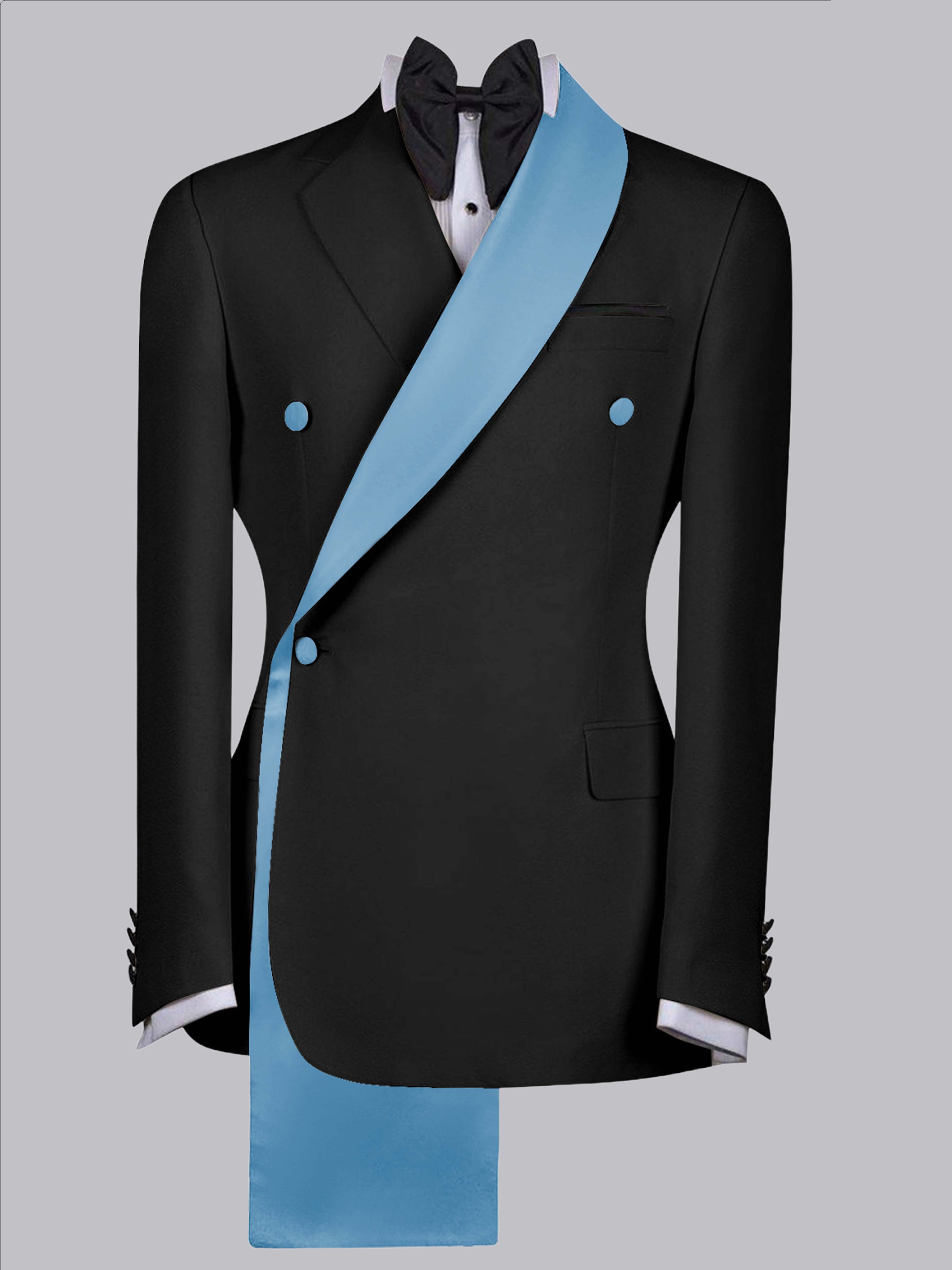 Refined Trim Detail Men's Shawl Lapel Suit Jacket