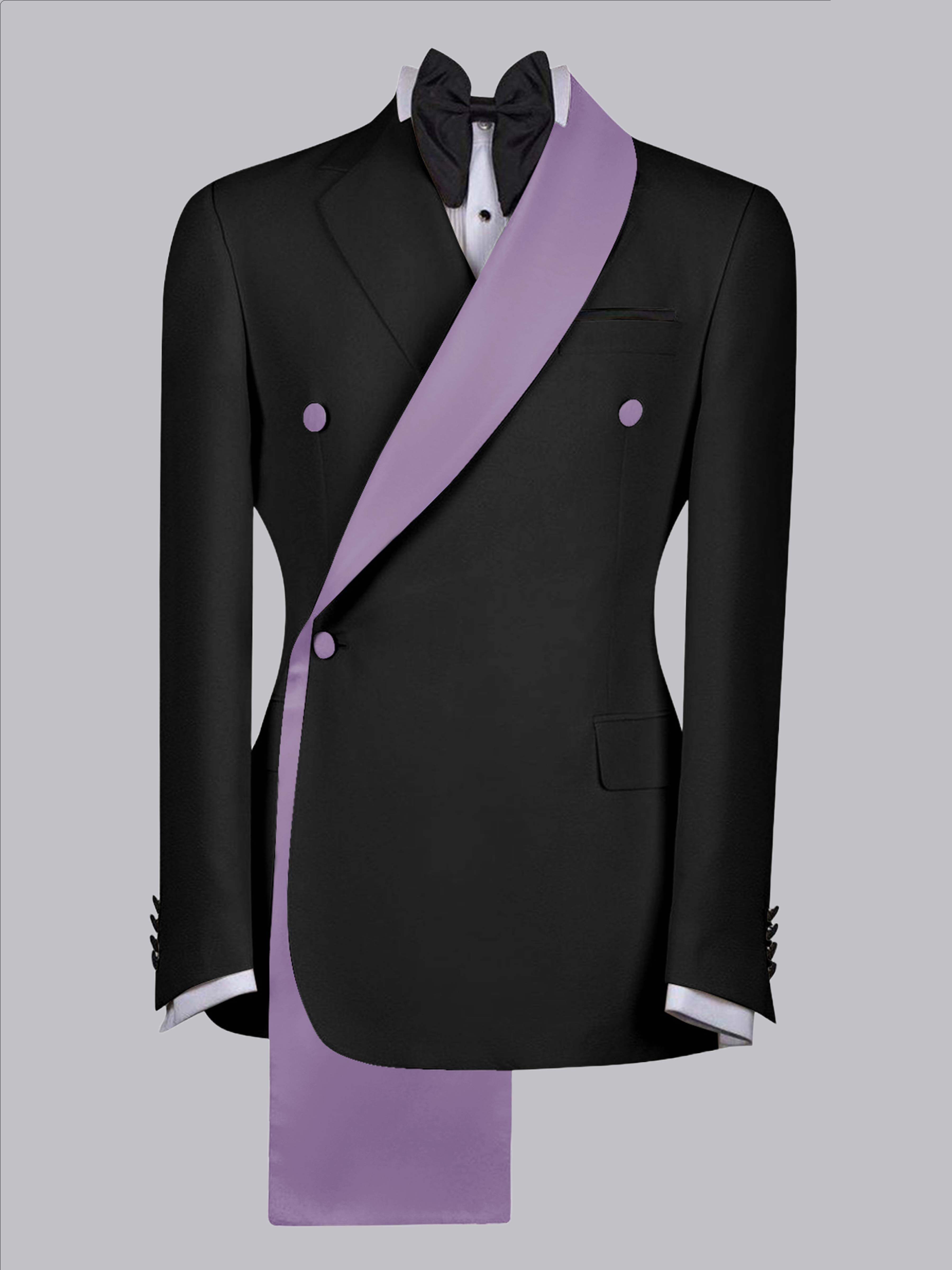 Refined Trim Detail Men's Shawl Lapel Suit Jacket