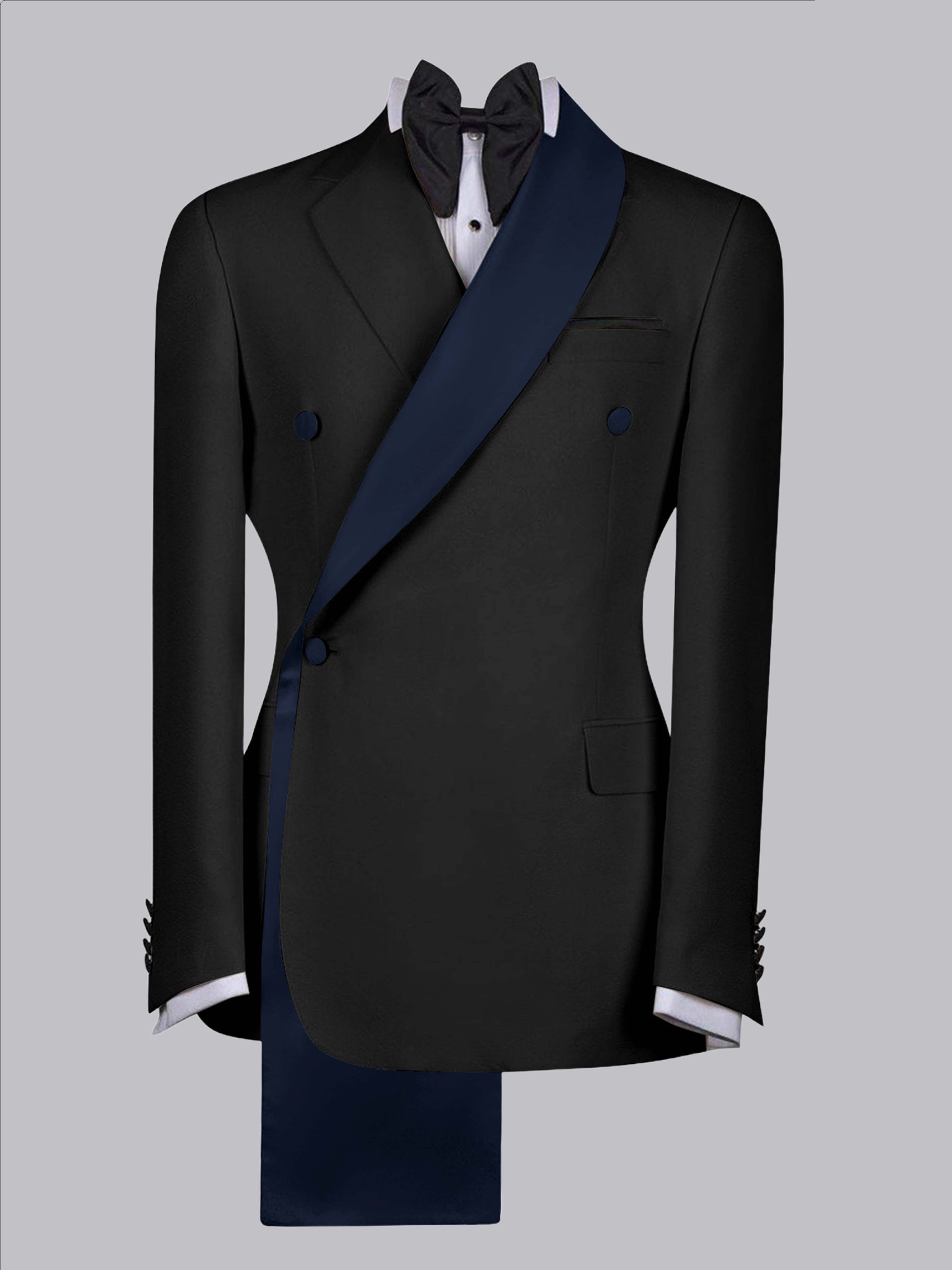 Refined Trim Detail Men's Shawl Lapel Suit Jacket