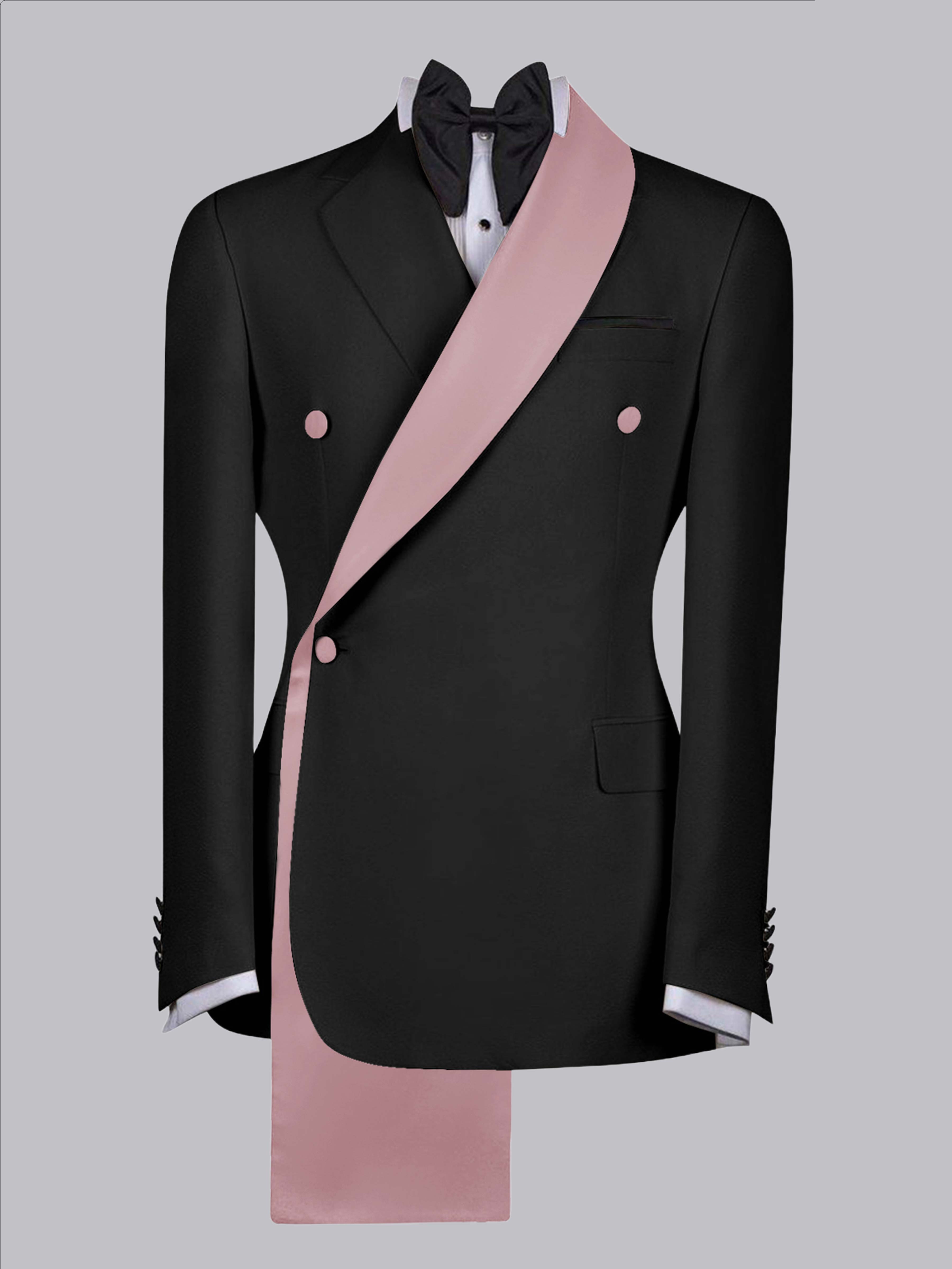 Refined Trim Detail Men's Shawl Lapel Suit Jacket