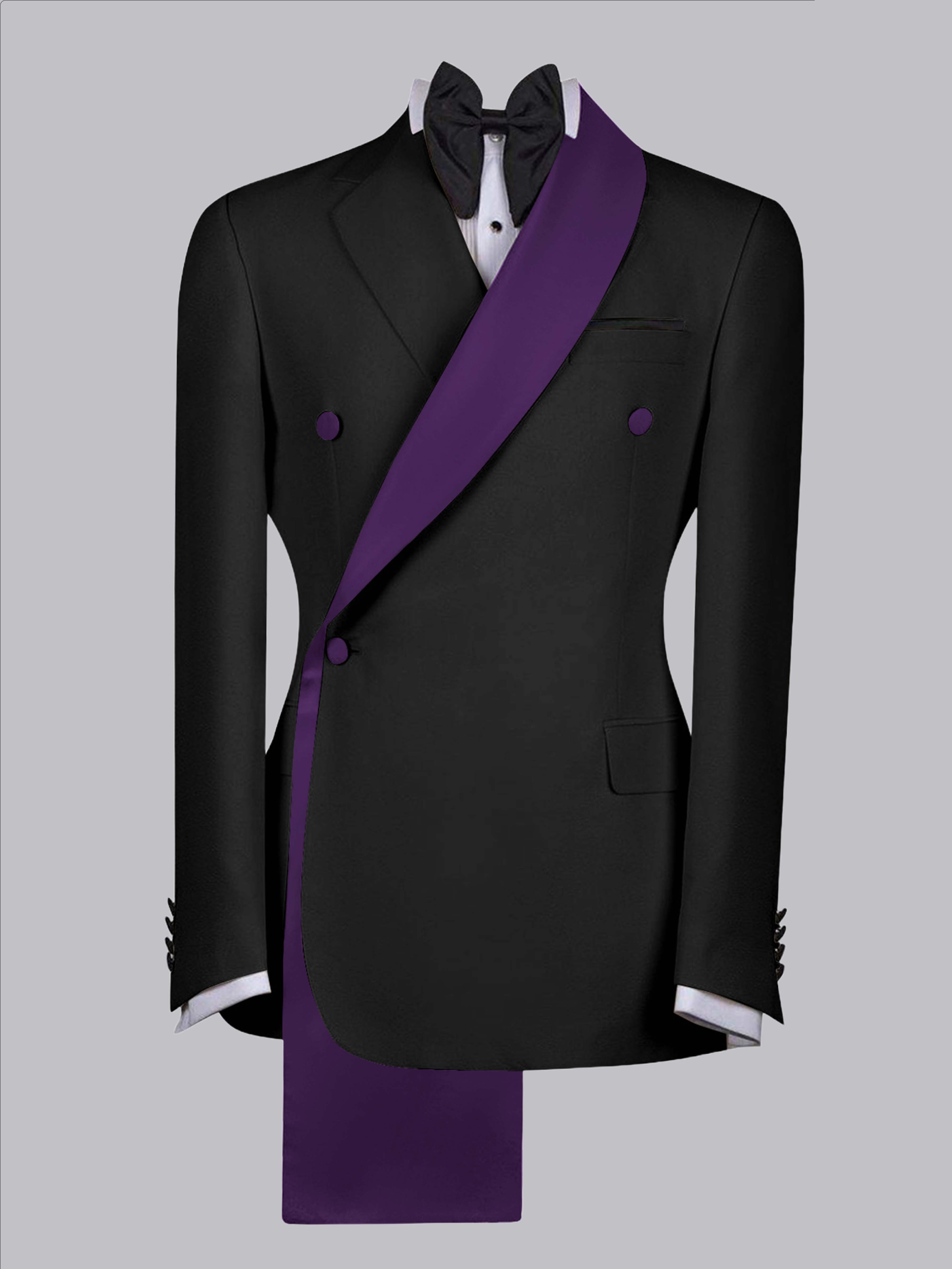 Refined Trim Detail Men's Shawl Lapel Suit Jacket
