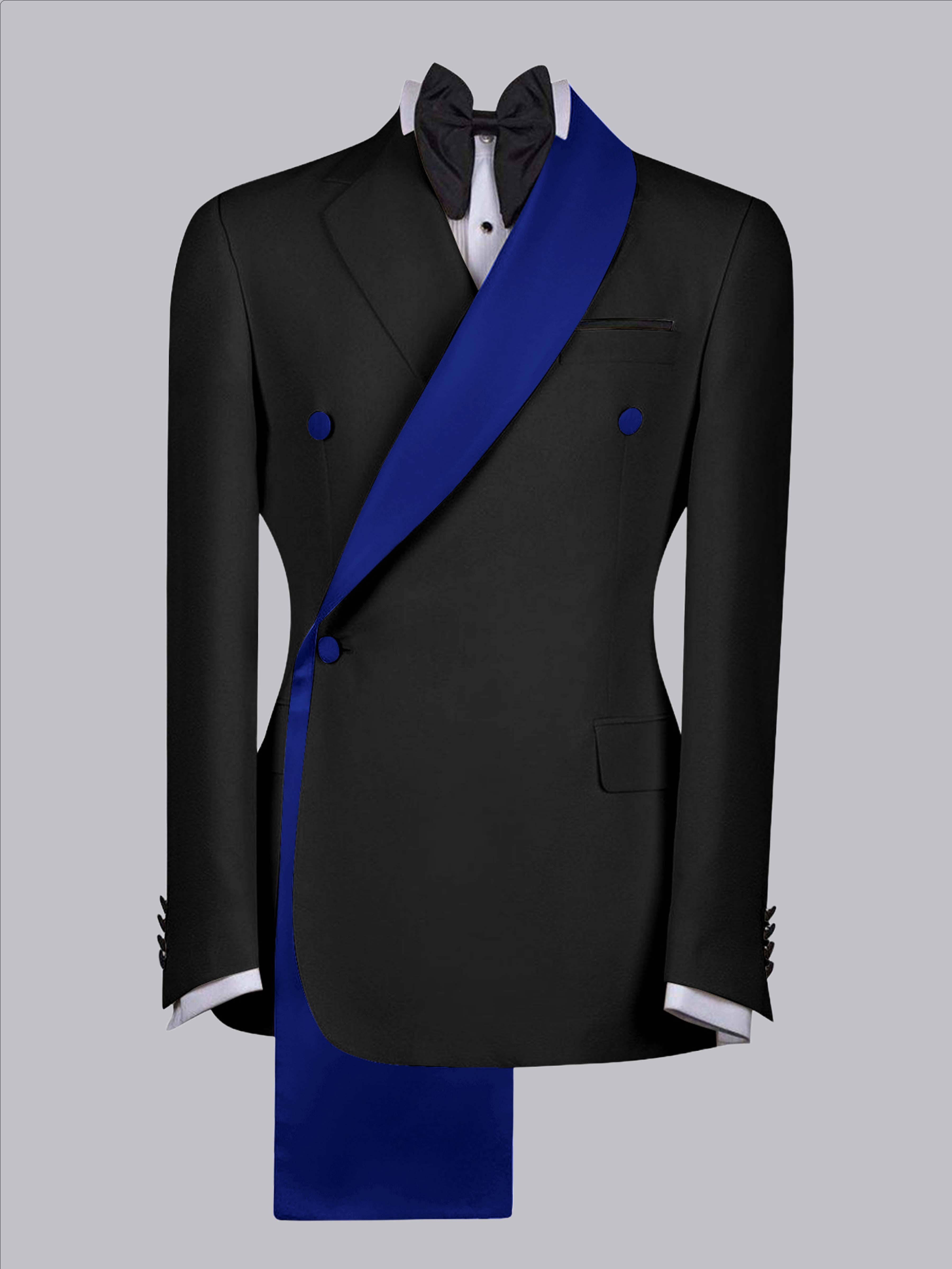 Refined Trim Detail Men's Shawl Lapel Suit Jacket