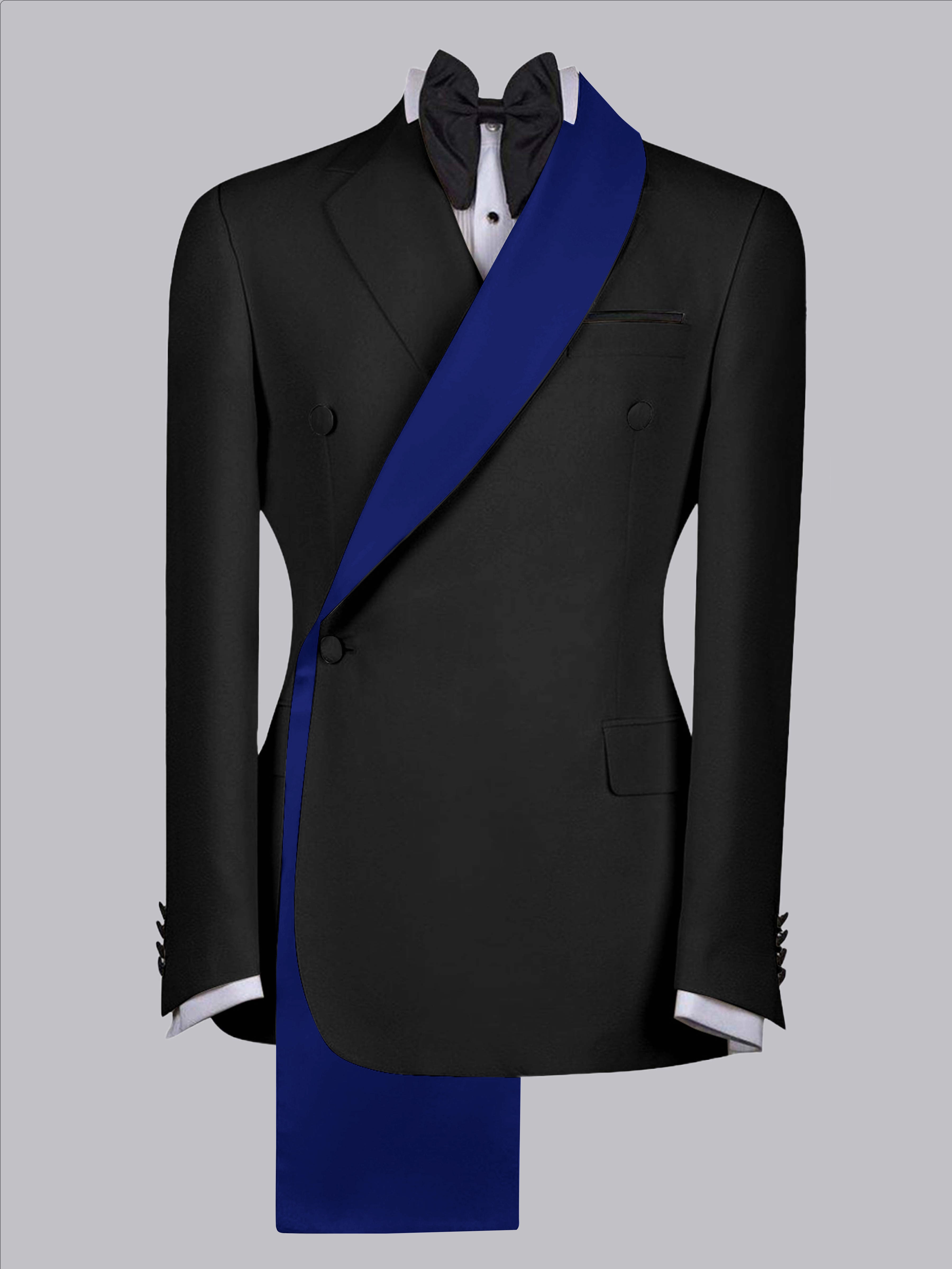 Refined Trim Detail Men's Shawl Lapel Suit Jacket