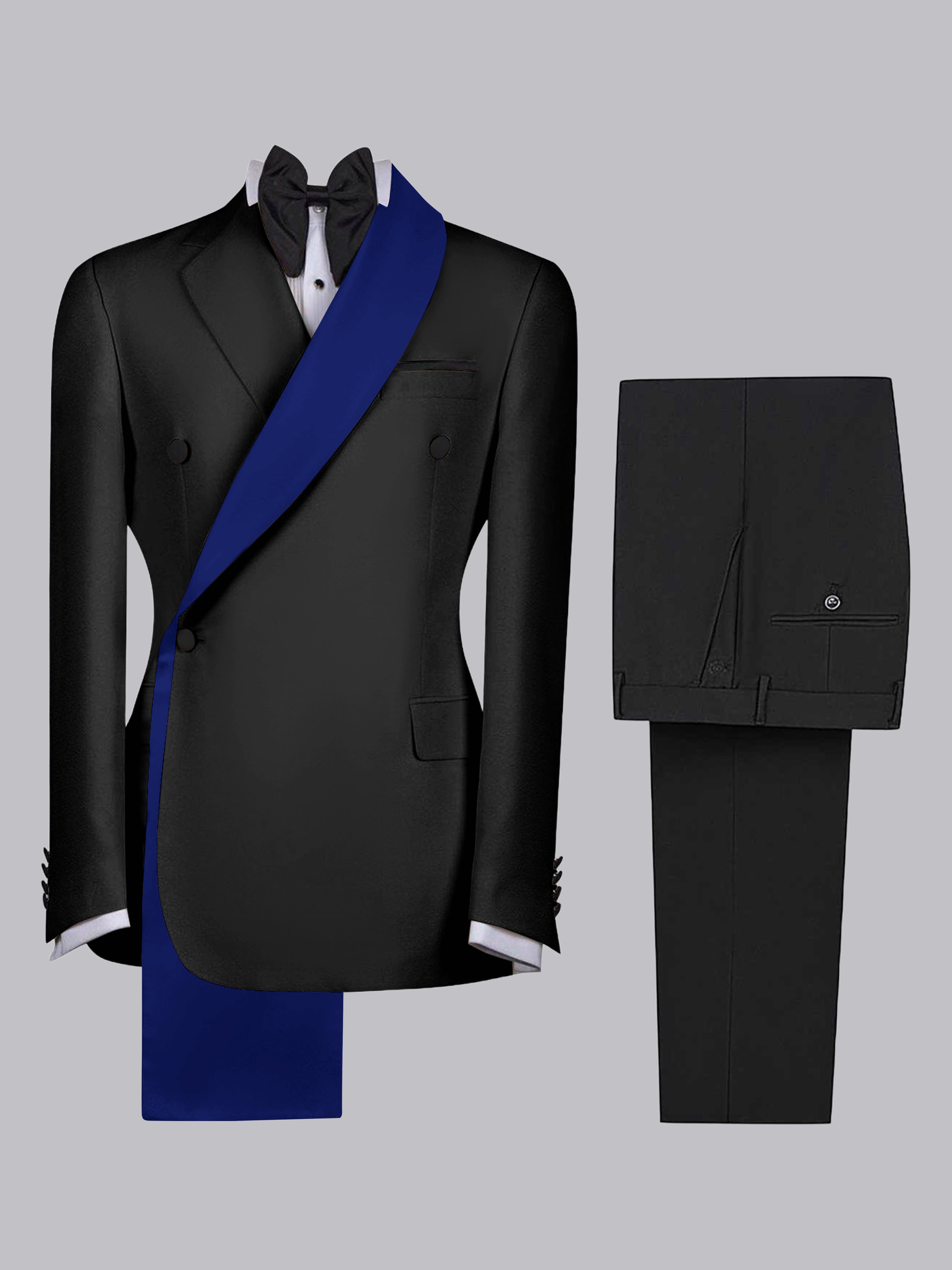 Refined Trim Detail Men's 2 Pieces Shawl Lapel Suit for Elegant Occasions
