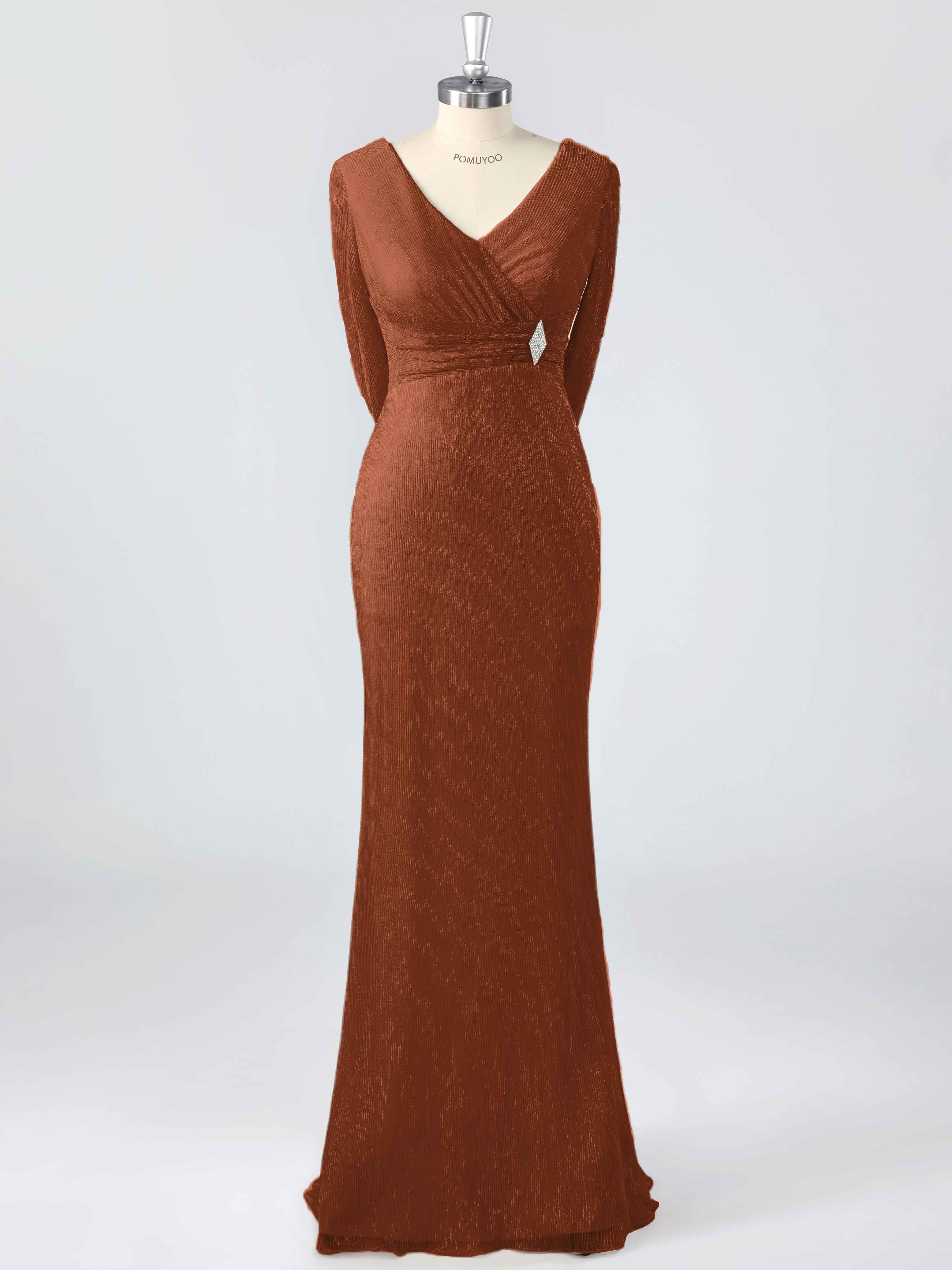 Simple Modest V-Neck Beading Sheath Mother of the Bride Dresses With Cape