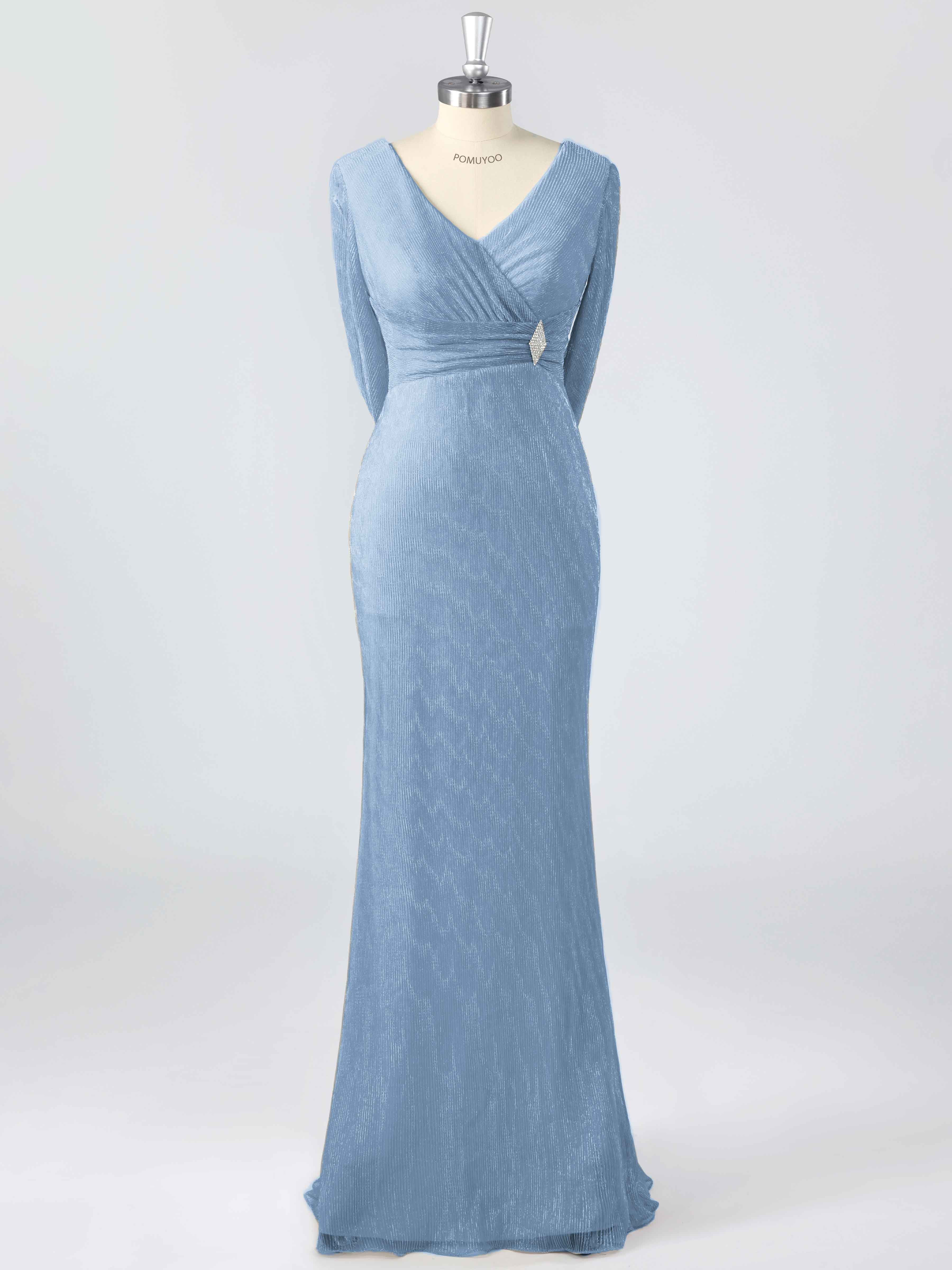 Simple Modest V-Neck Beading Sheath Mother of the Bride Dresses With Cape