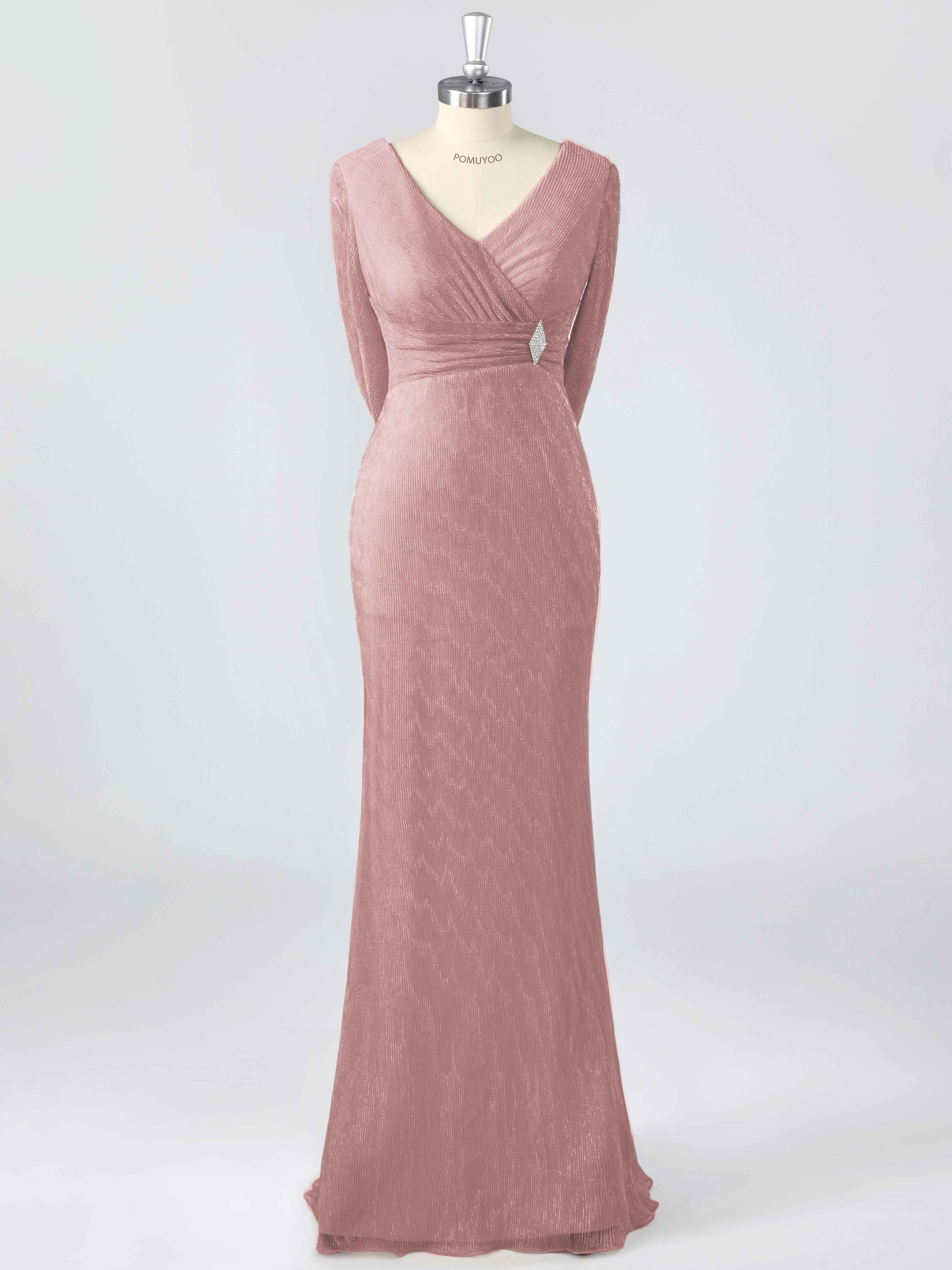 Simple Modest V-Neck Beading Sheath Mother of the Bride Dresses With Cape