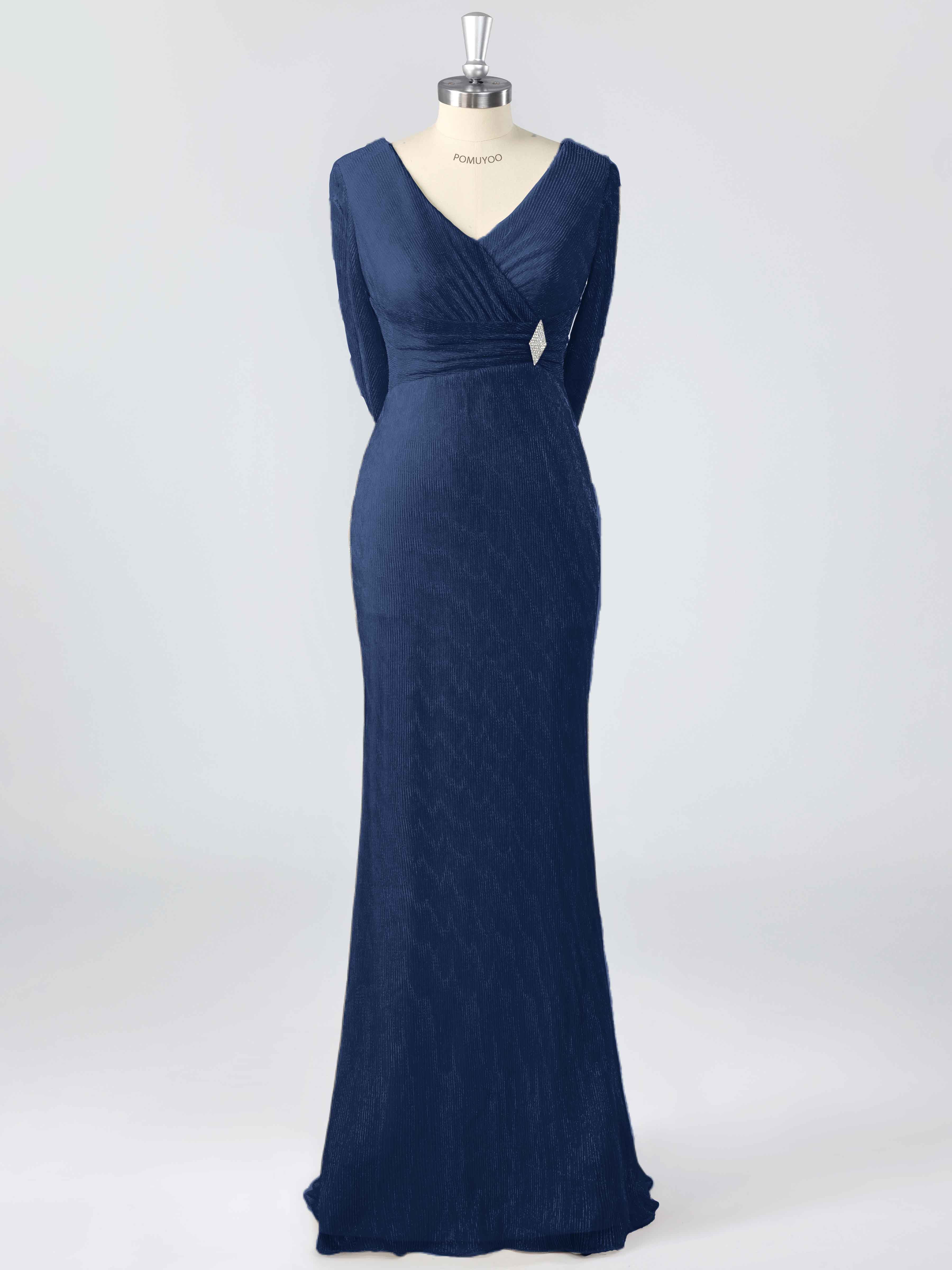 Simple Modest V-Neck Beading Sheath Mother of the Bride Dresses With Cape
