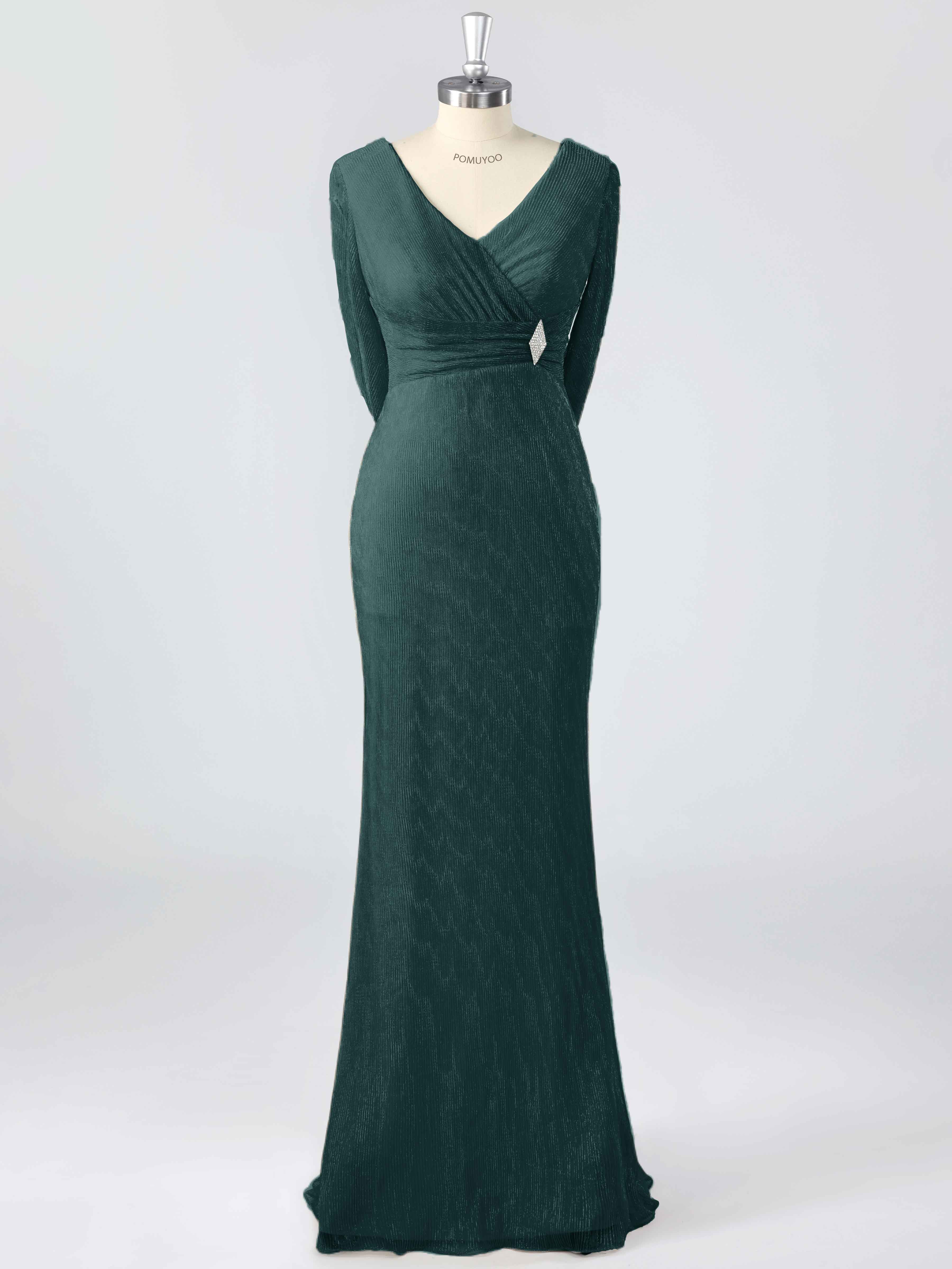 Simple Modest V-Neck Beading Sheath Mother of the Bride Dresses With Cape