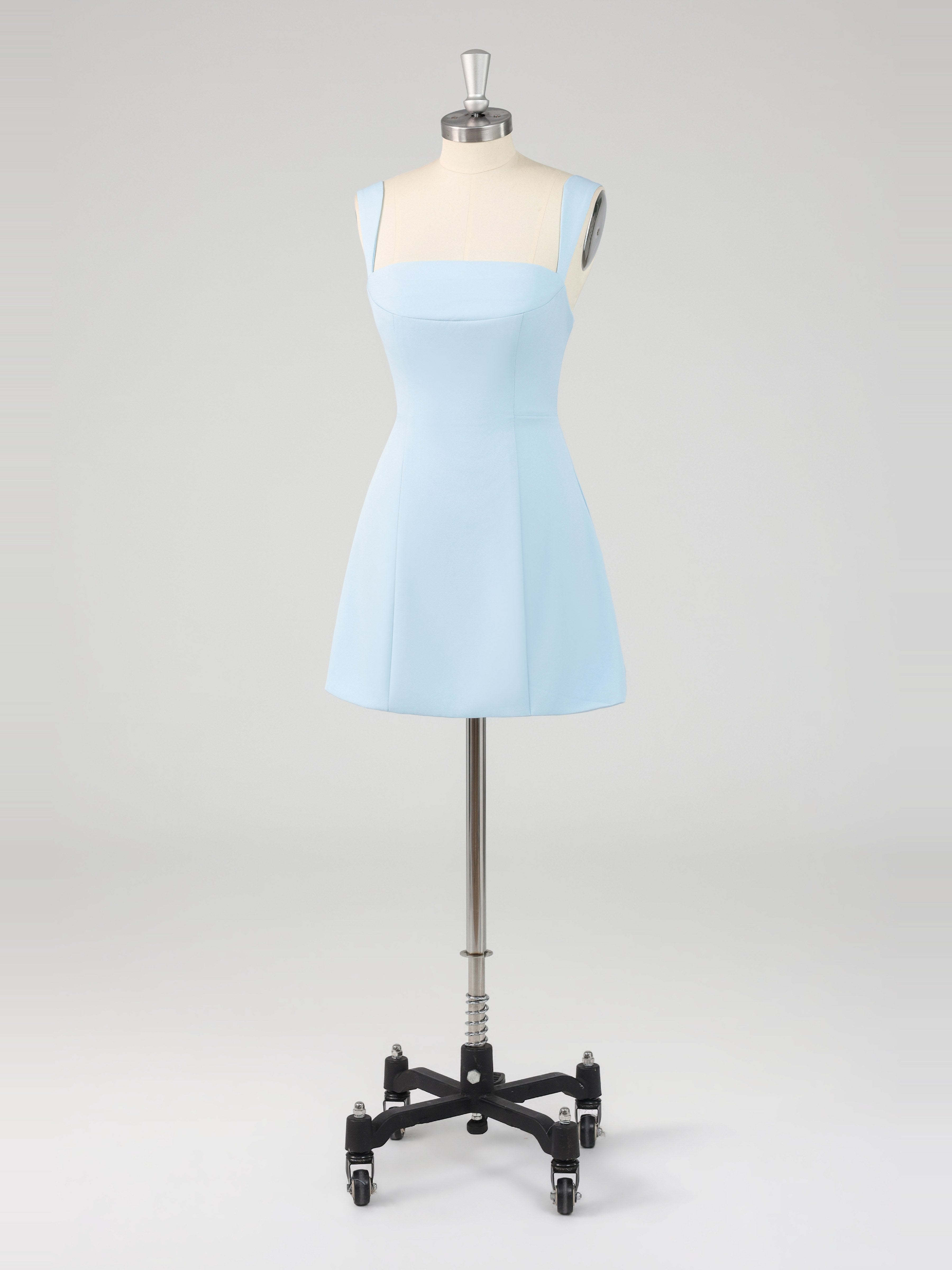 Simple Square Neck Sheath Mini Homecoming Dresses