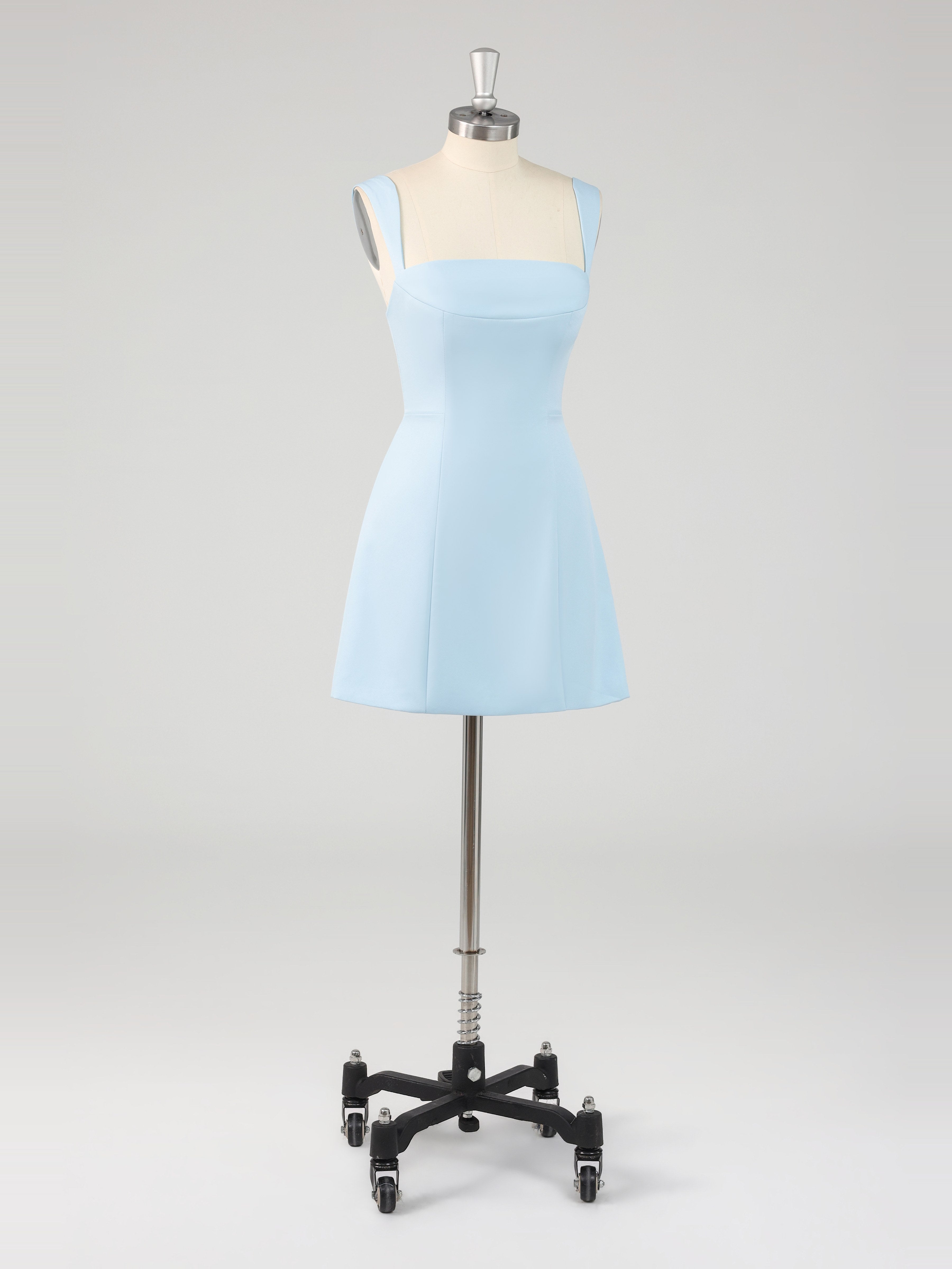 Simple Square Neck Sheath Mini Homecoming Dresses
