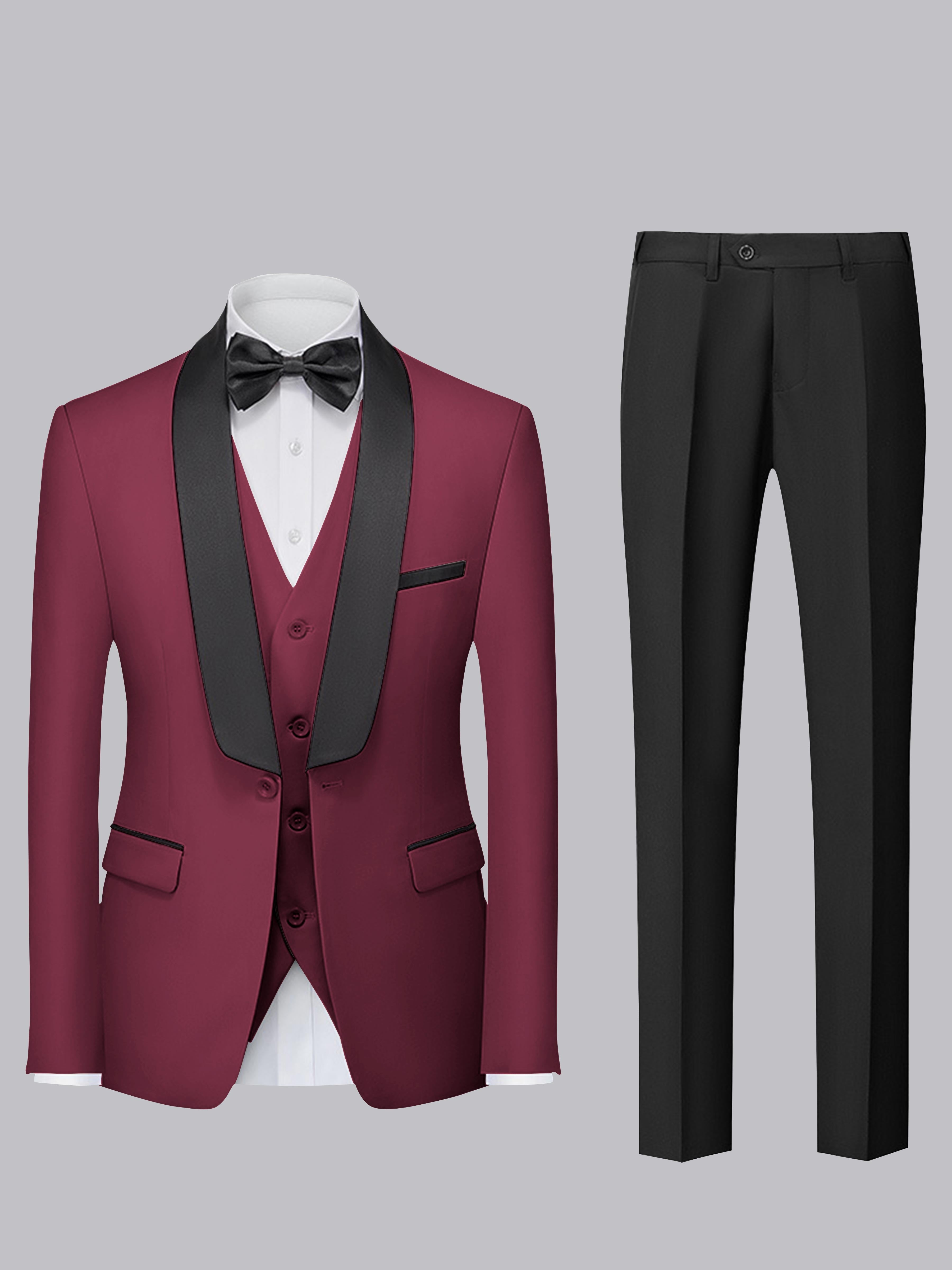 Sleek Men's One Button 3 Pieces Formal Occasion Suits