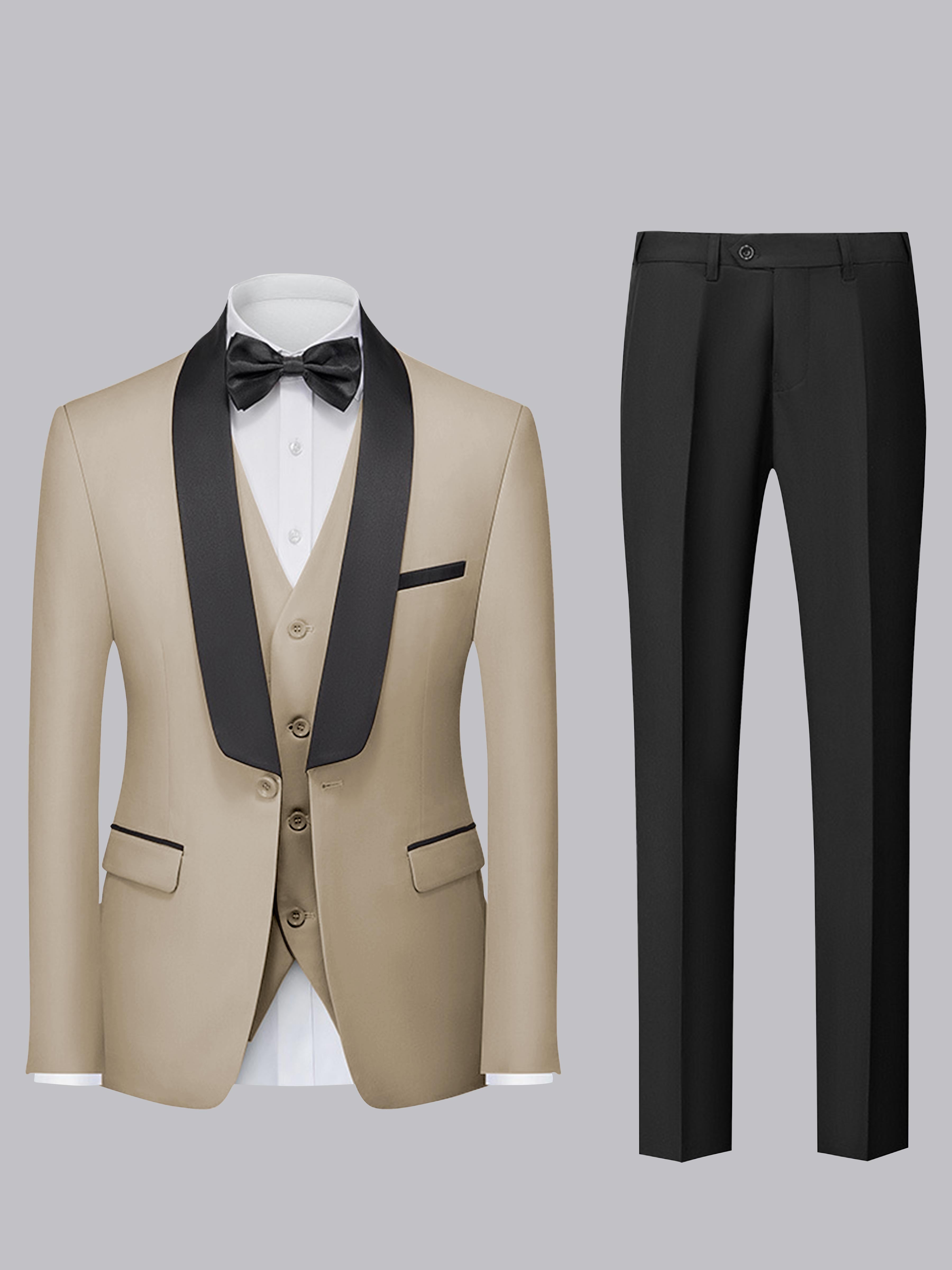 Sleek Men's One Button 3 Pieces Formal Occasion Suits