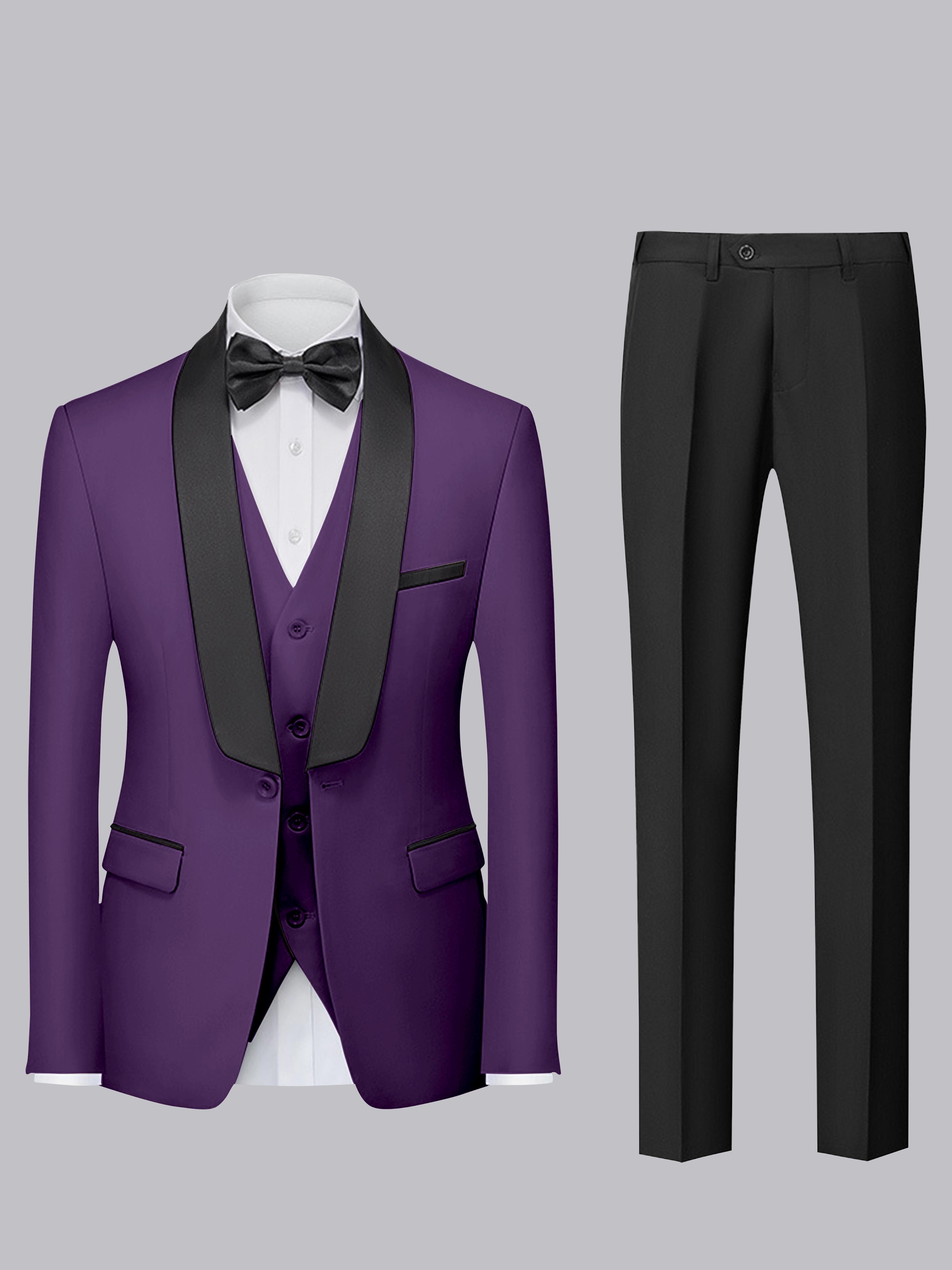 Sleek Men's One Button 3 Pieces Formal Occasion Suits