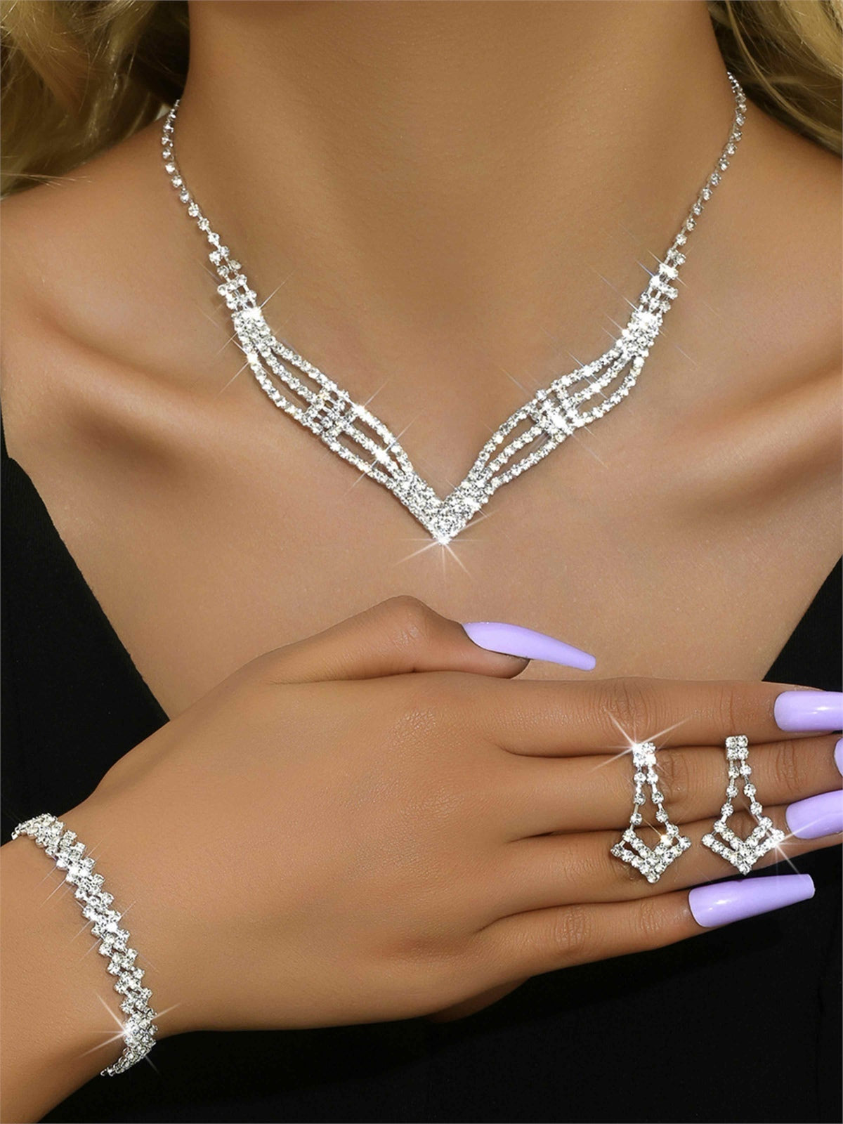 Sparkling Crystal Bridal Accessory Set
