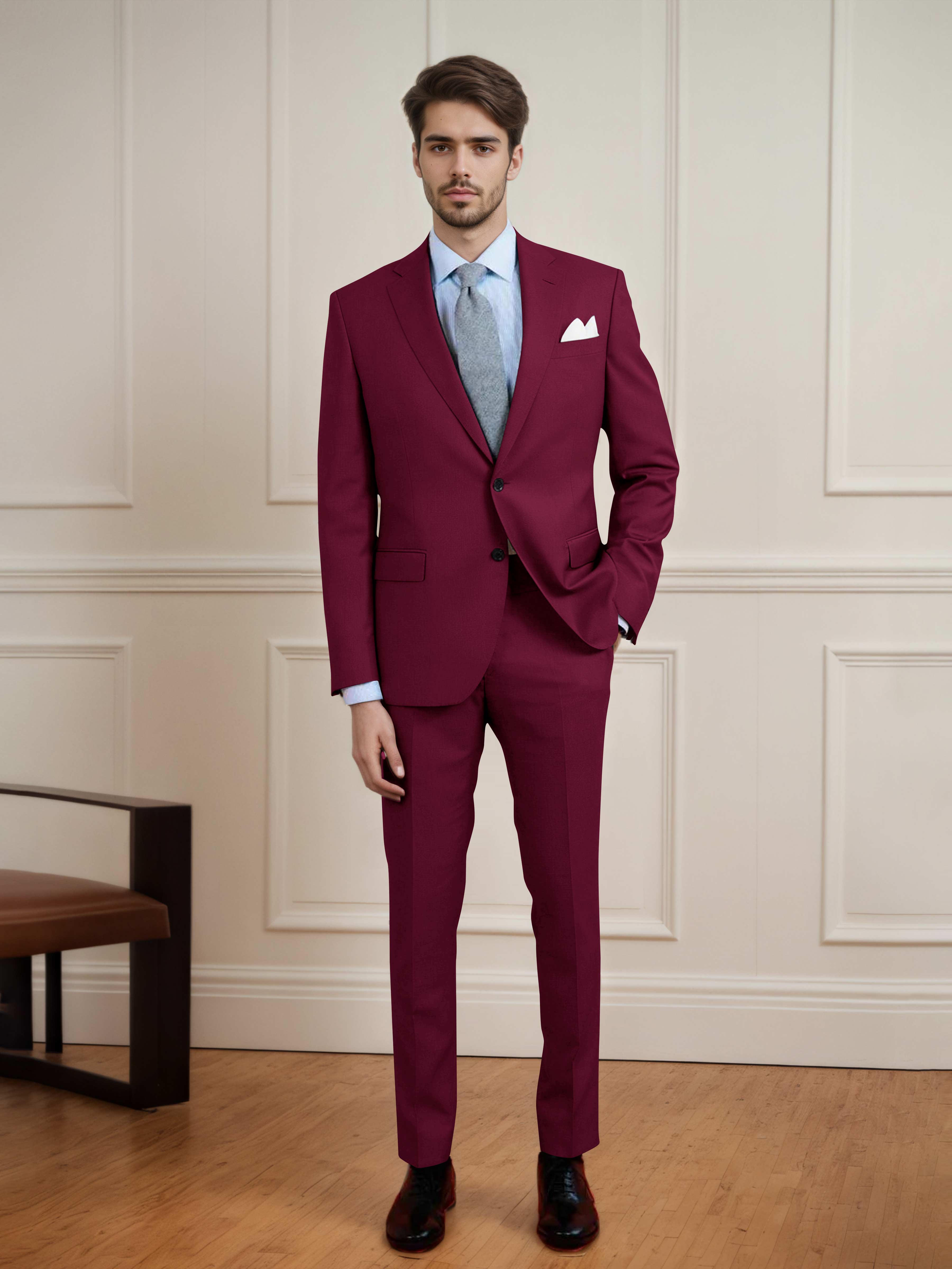 Streamlined Uni Men's Two Buttons 2 Pieces Casual Suit