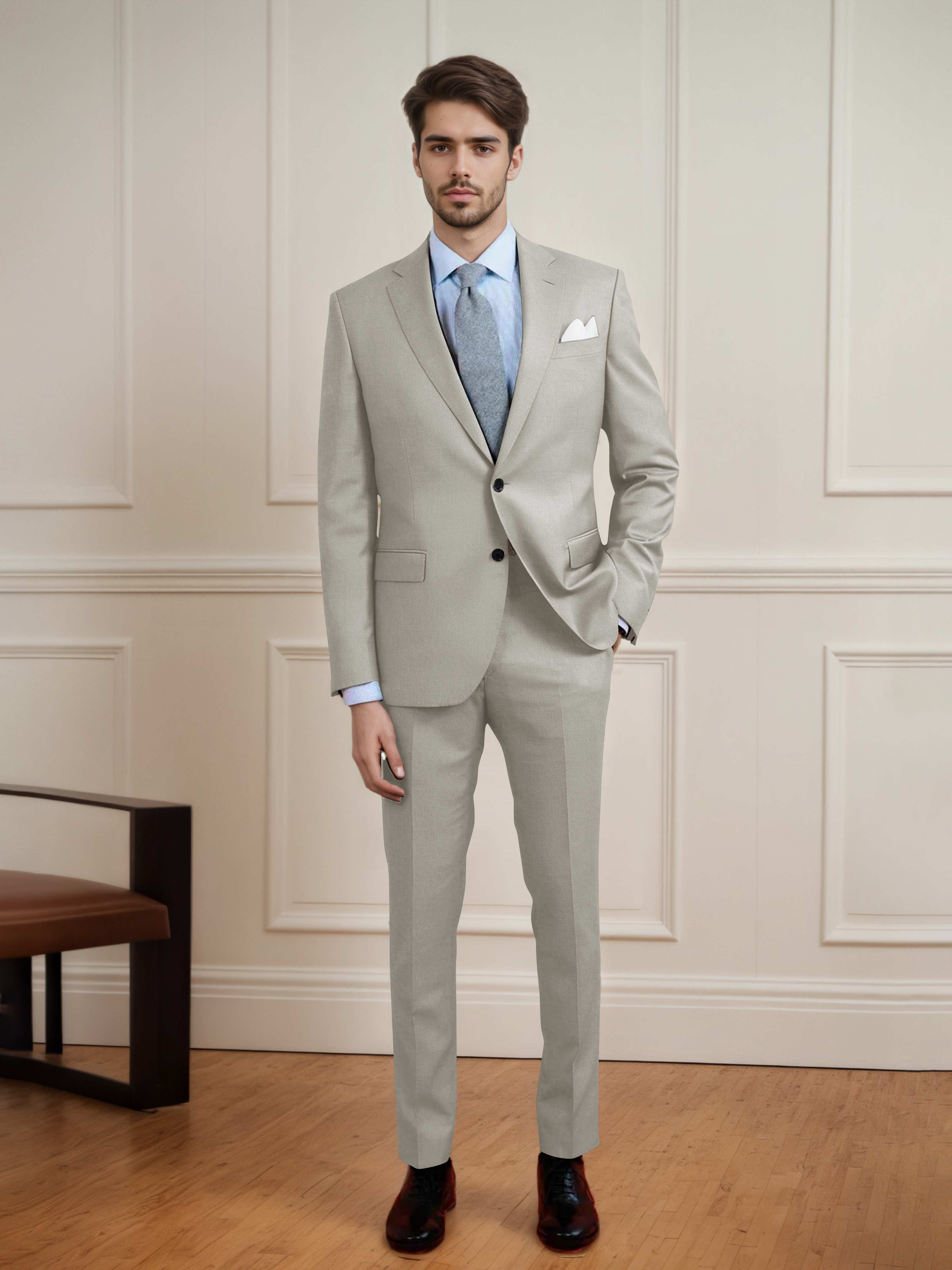 Streamlined Uni Men's Two Buttons 2 Pieces Casual Suit