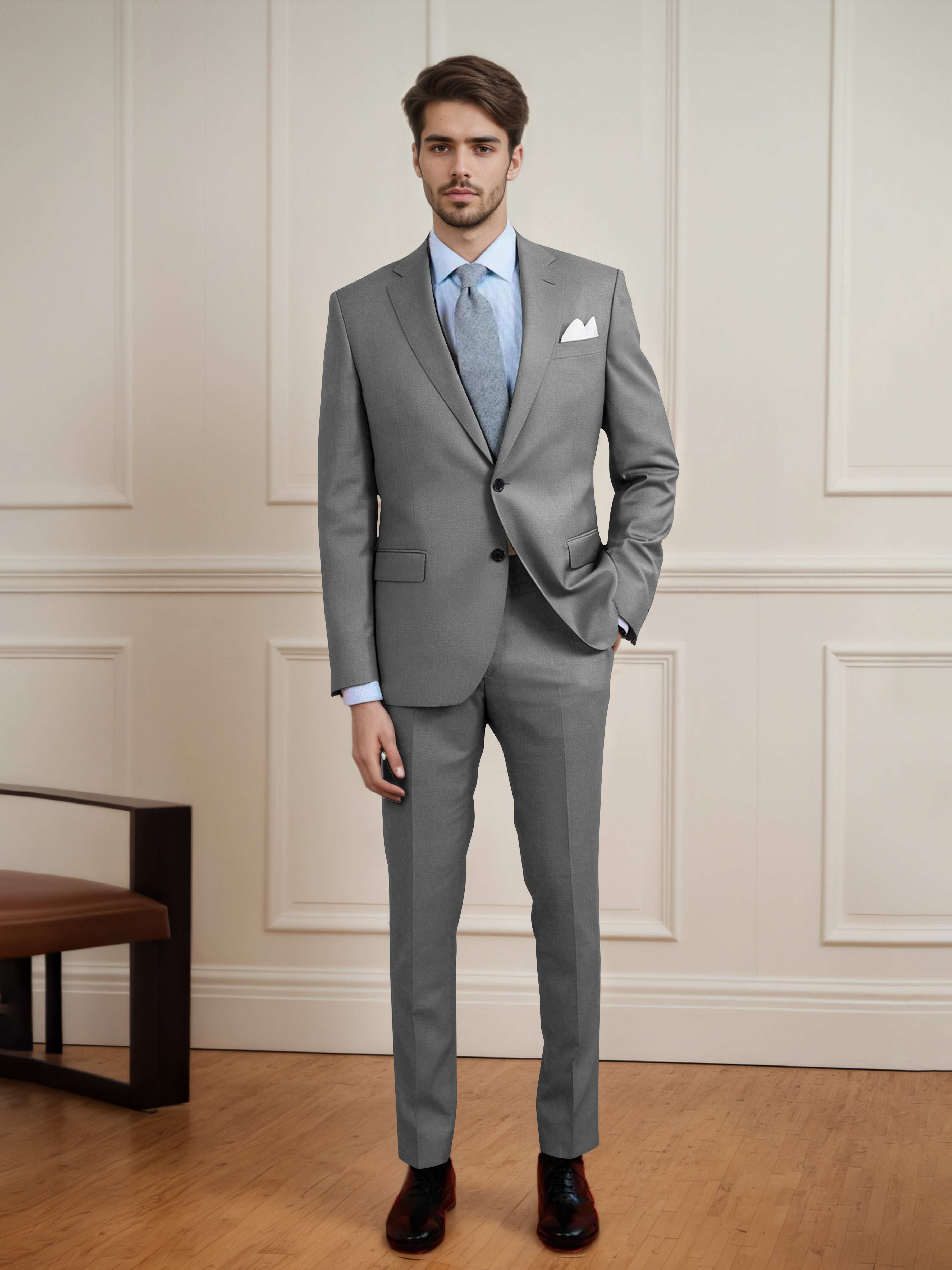 Streamlined Uni Men's Two Buttons 2 Pieces Casual Suit