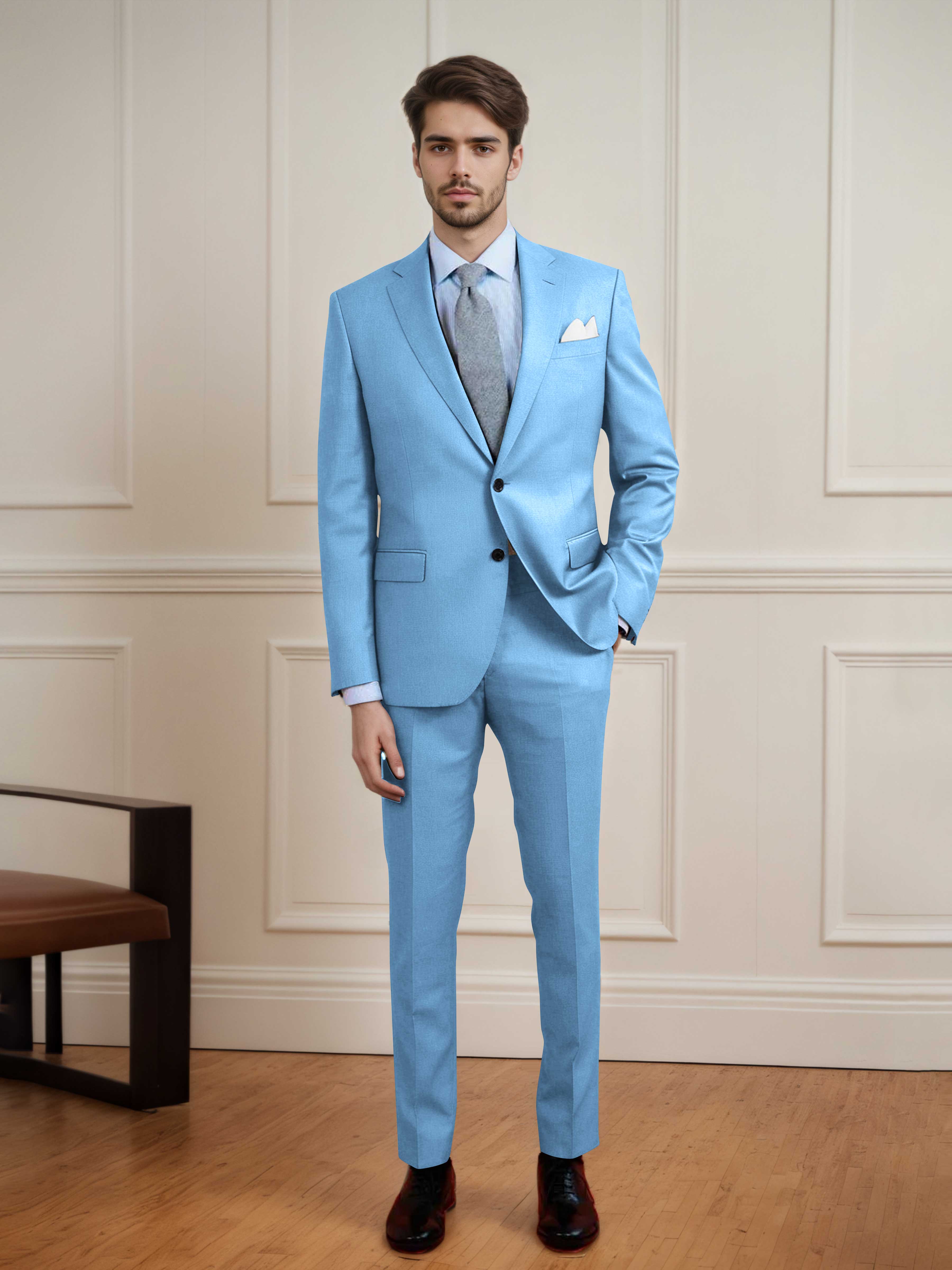 Streamlined Uni Men's Two Buttons 2 Pieces Casual Suit