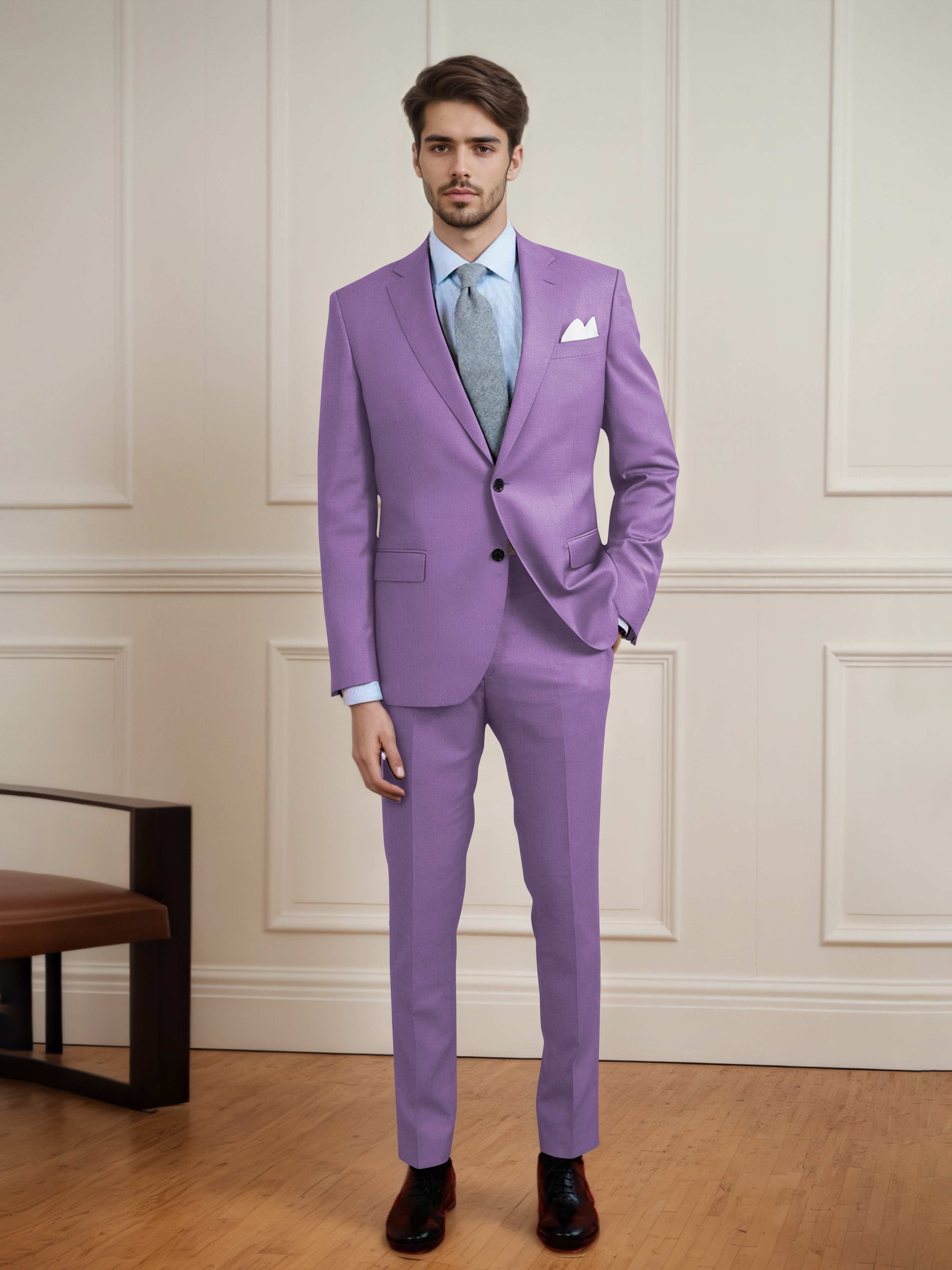 Streamlined Uni Men's Two Buttons 2 Pieces Casual Suit