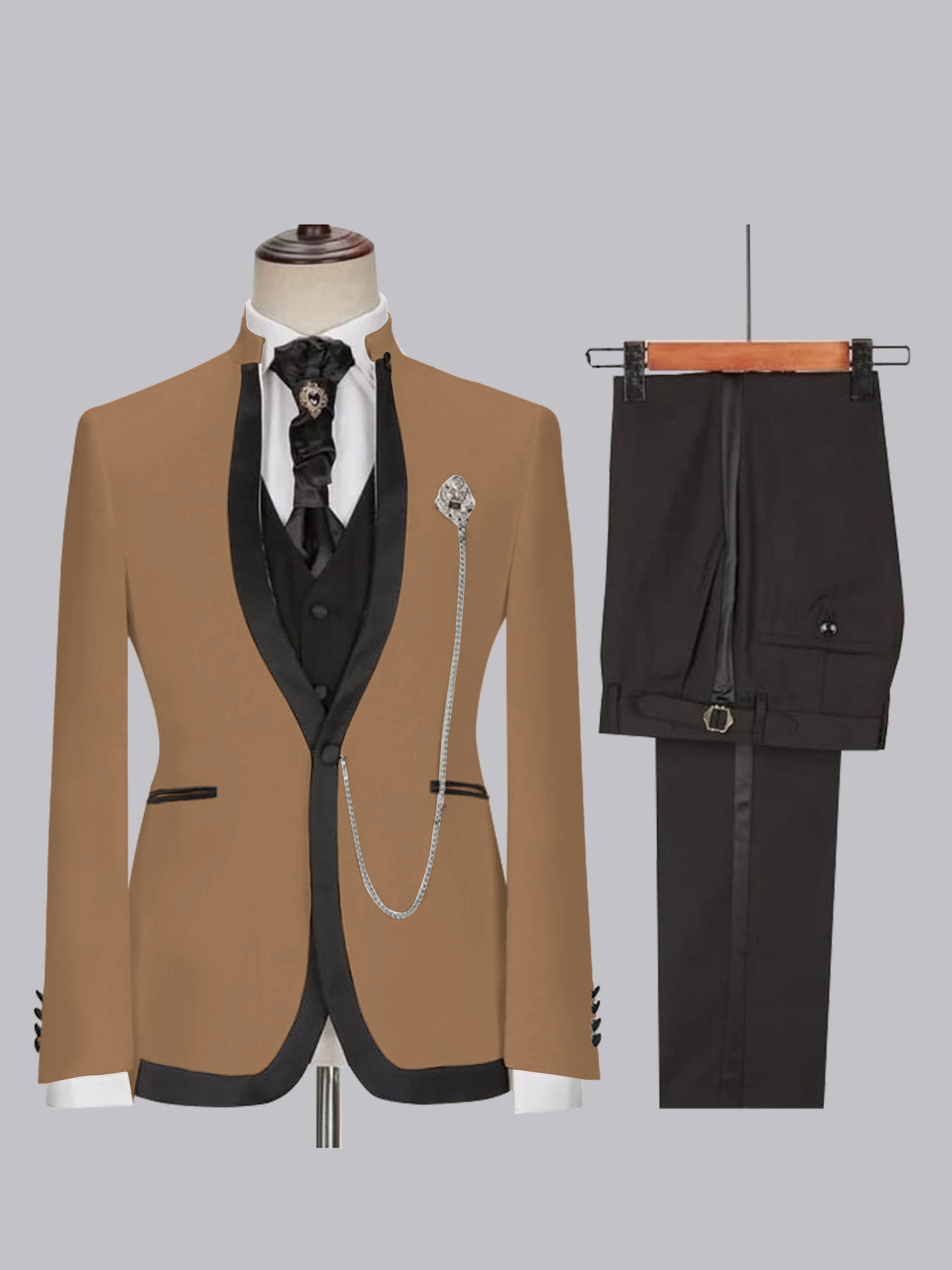 Stylish Men's Slim Fit One Button 3 Pieces Wedding Suits