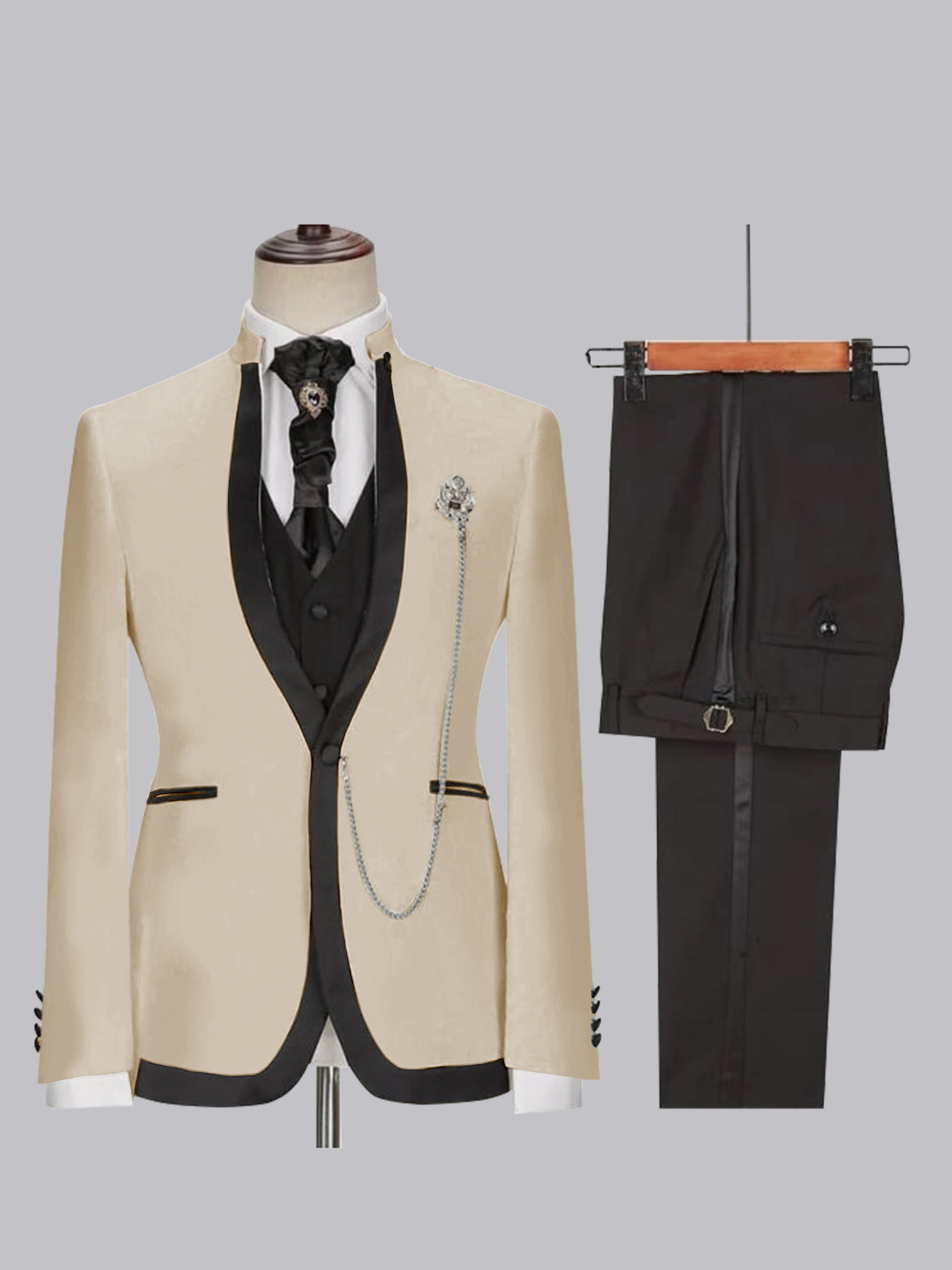 Stylish Men's Slim Fit One Button 3 Pieces Wedding Suits