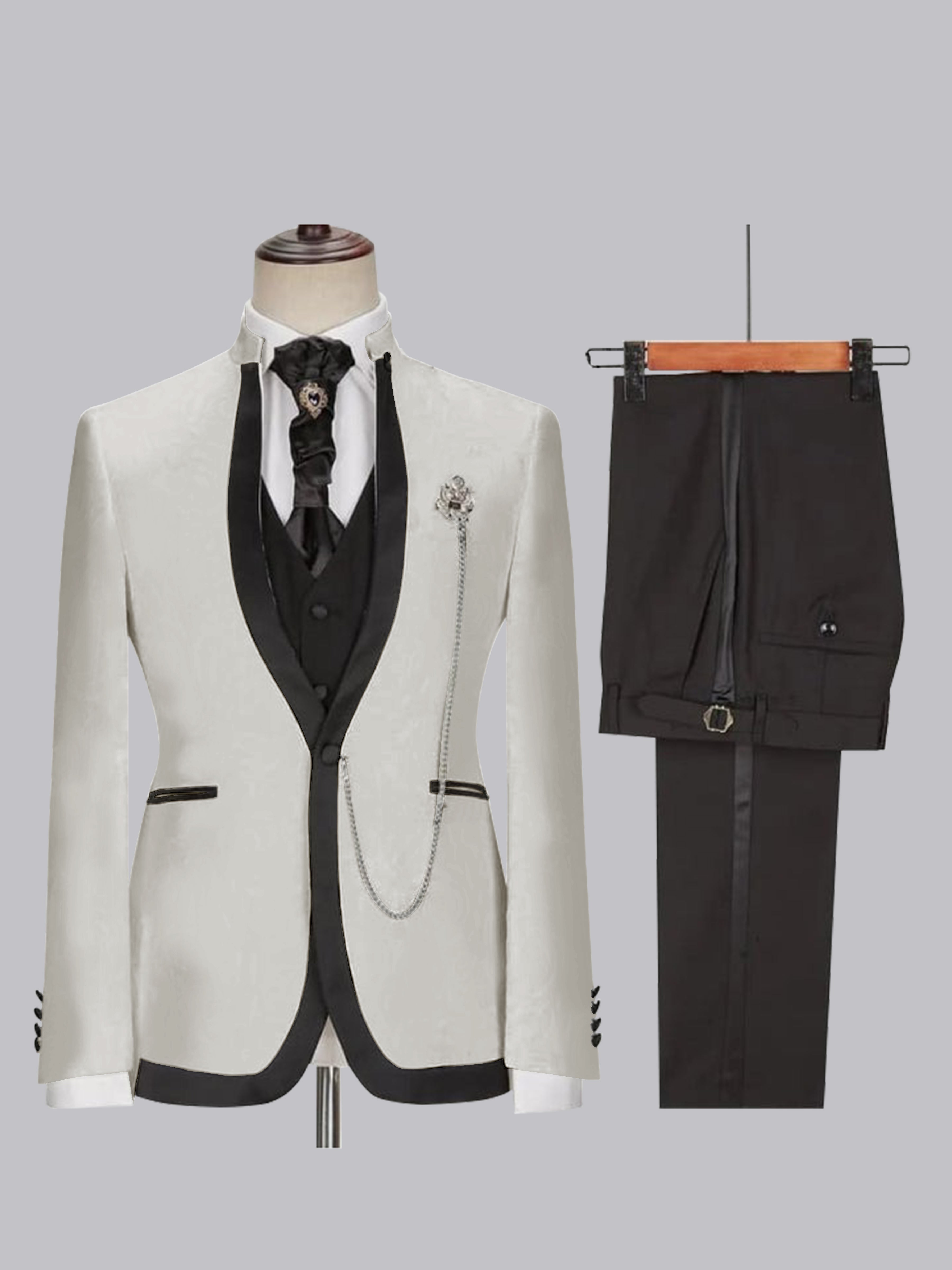 Stylish Men's Slim Fit One Button 3 Pieces Wedding Suits